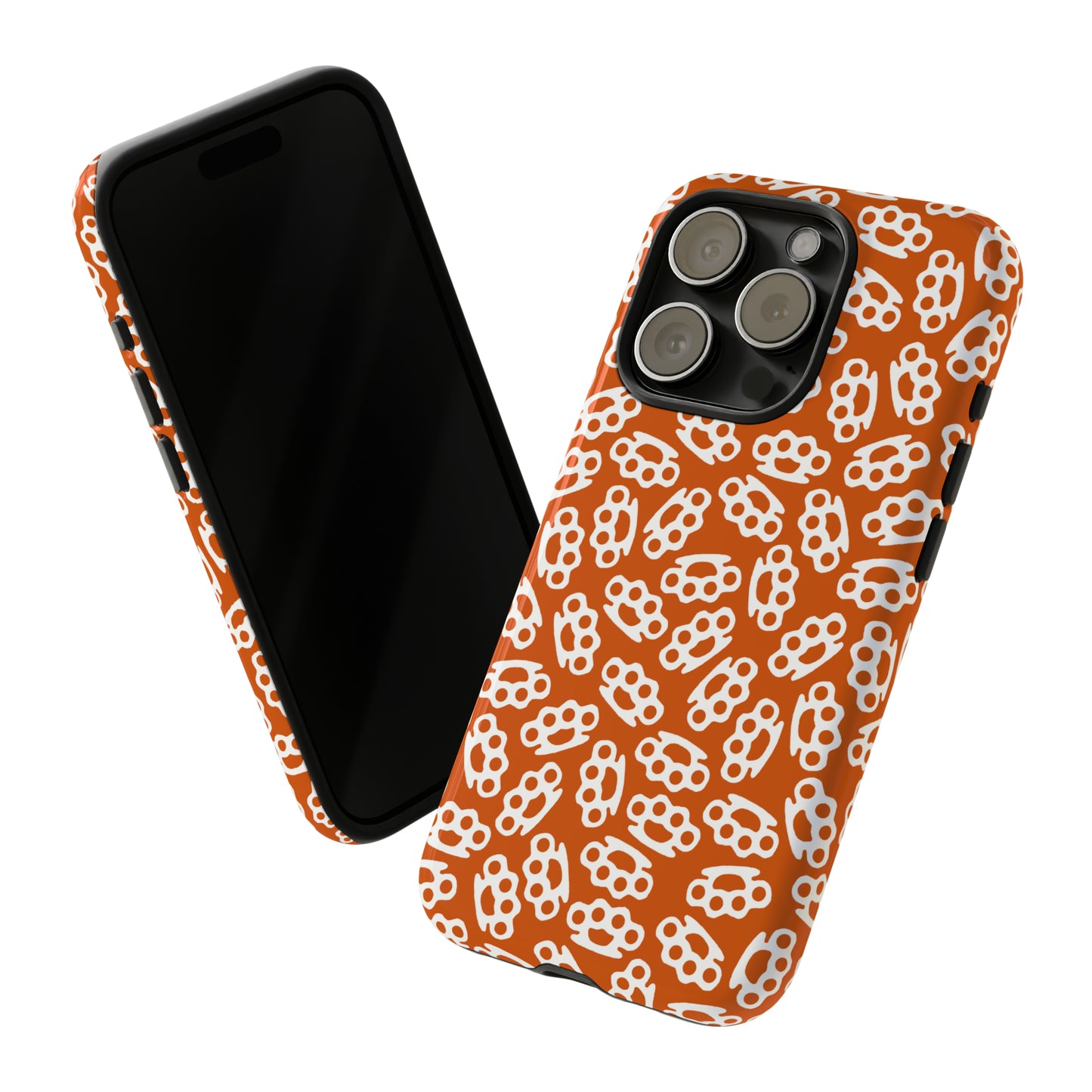 Orange Candy Coated Brass Knuckles Phone Case