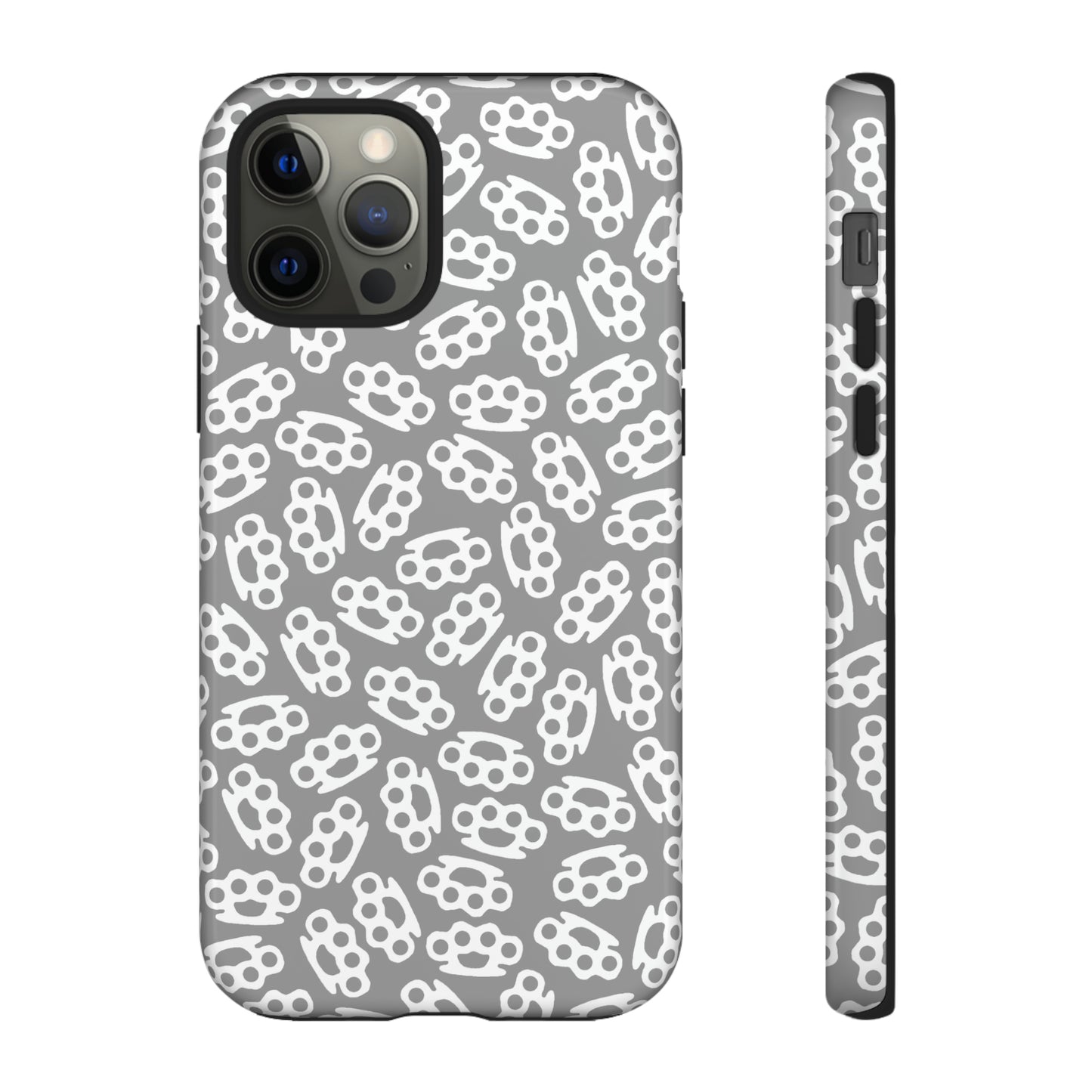 Gray Candy Coated Brass Knuckles Phone Case