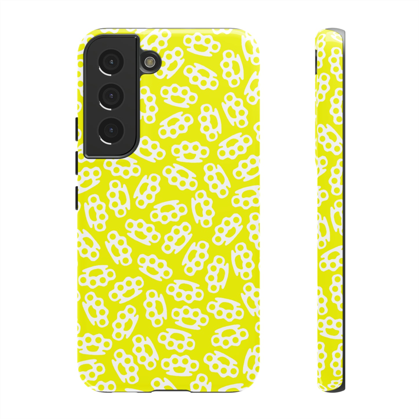 Yellow Candy Coated Brass Knuckles Phone Case