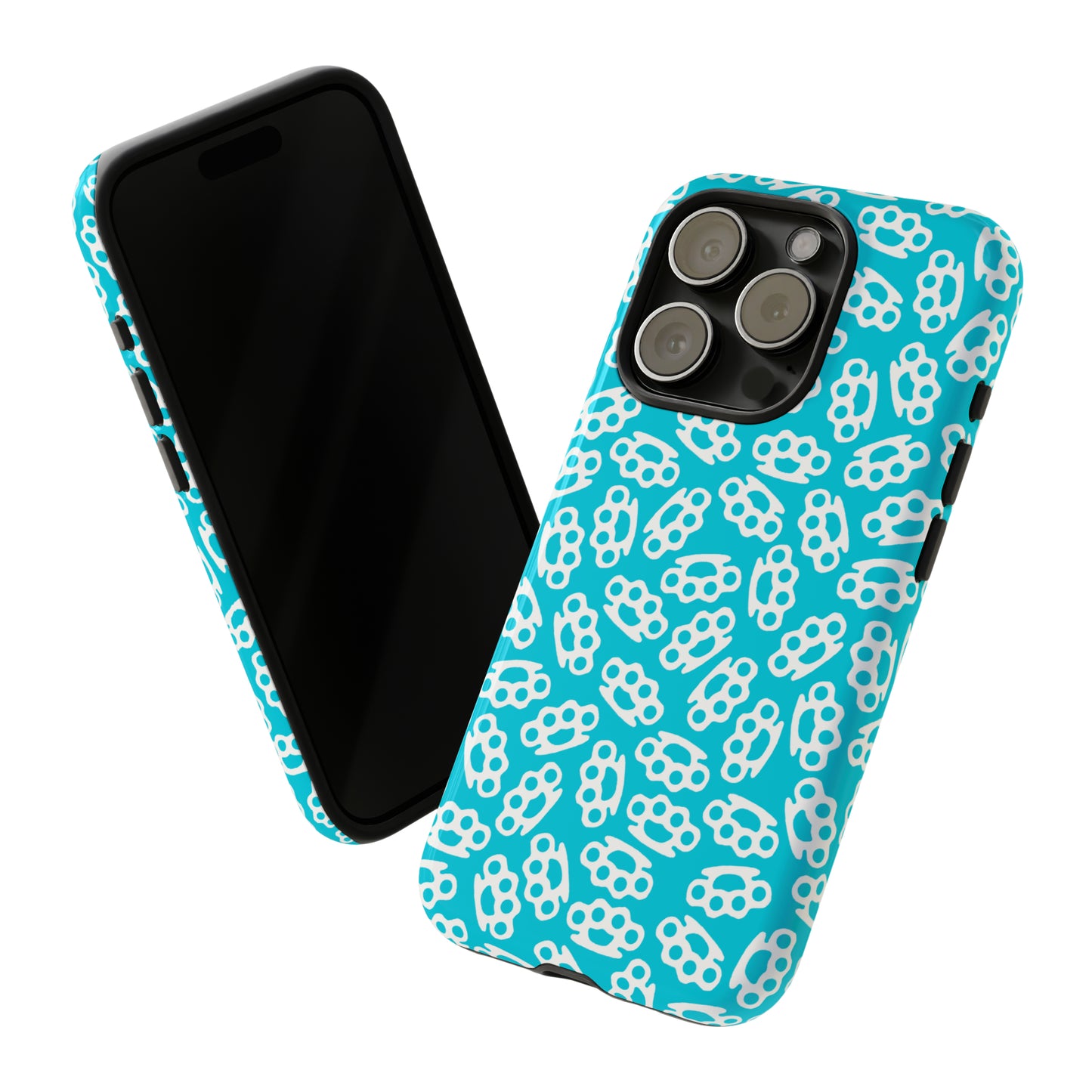 Cyan Candy Coated Brass Knuckles Phone Case