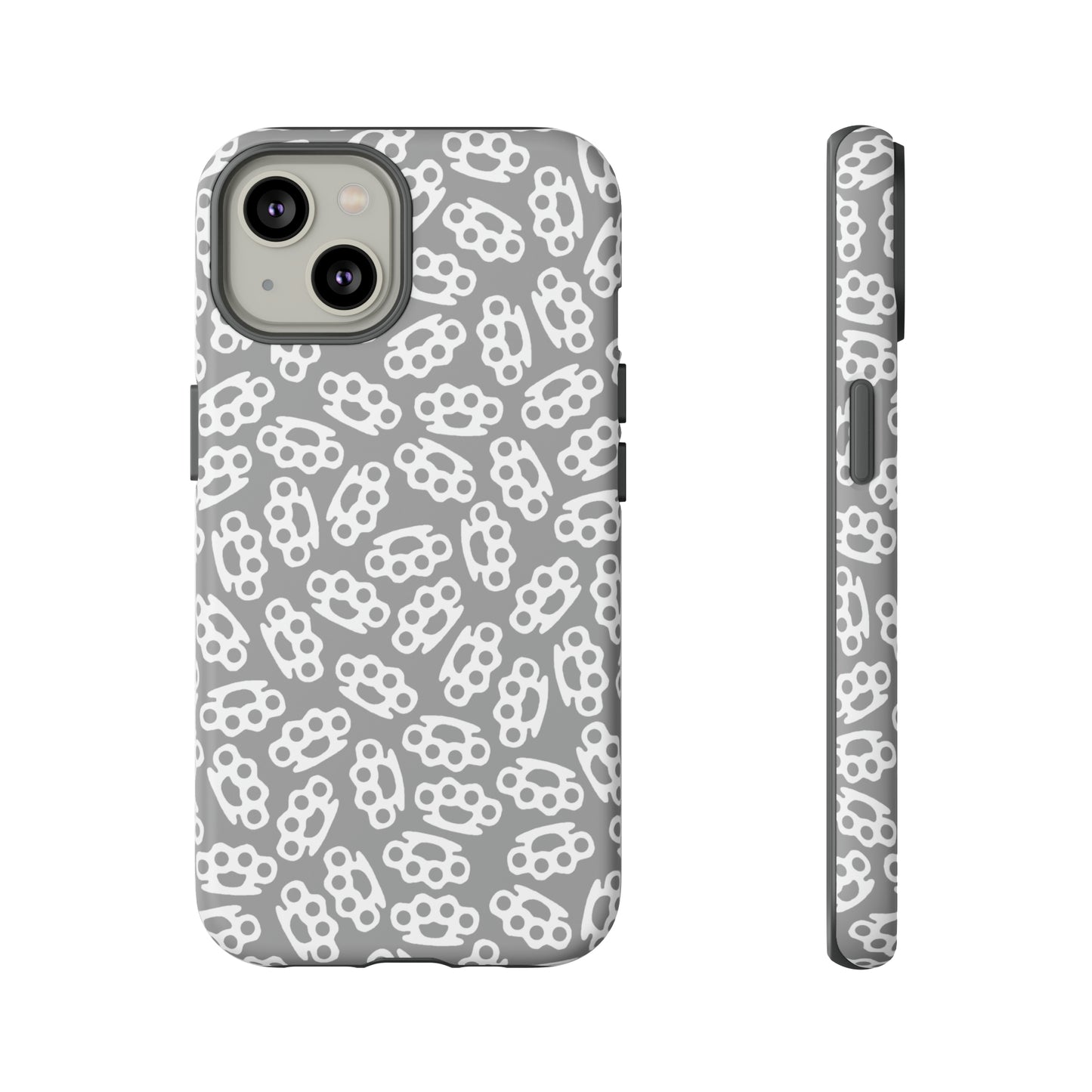 Gray Candy Coated Brass Knuckles Phone Case