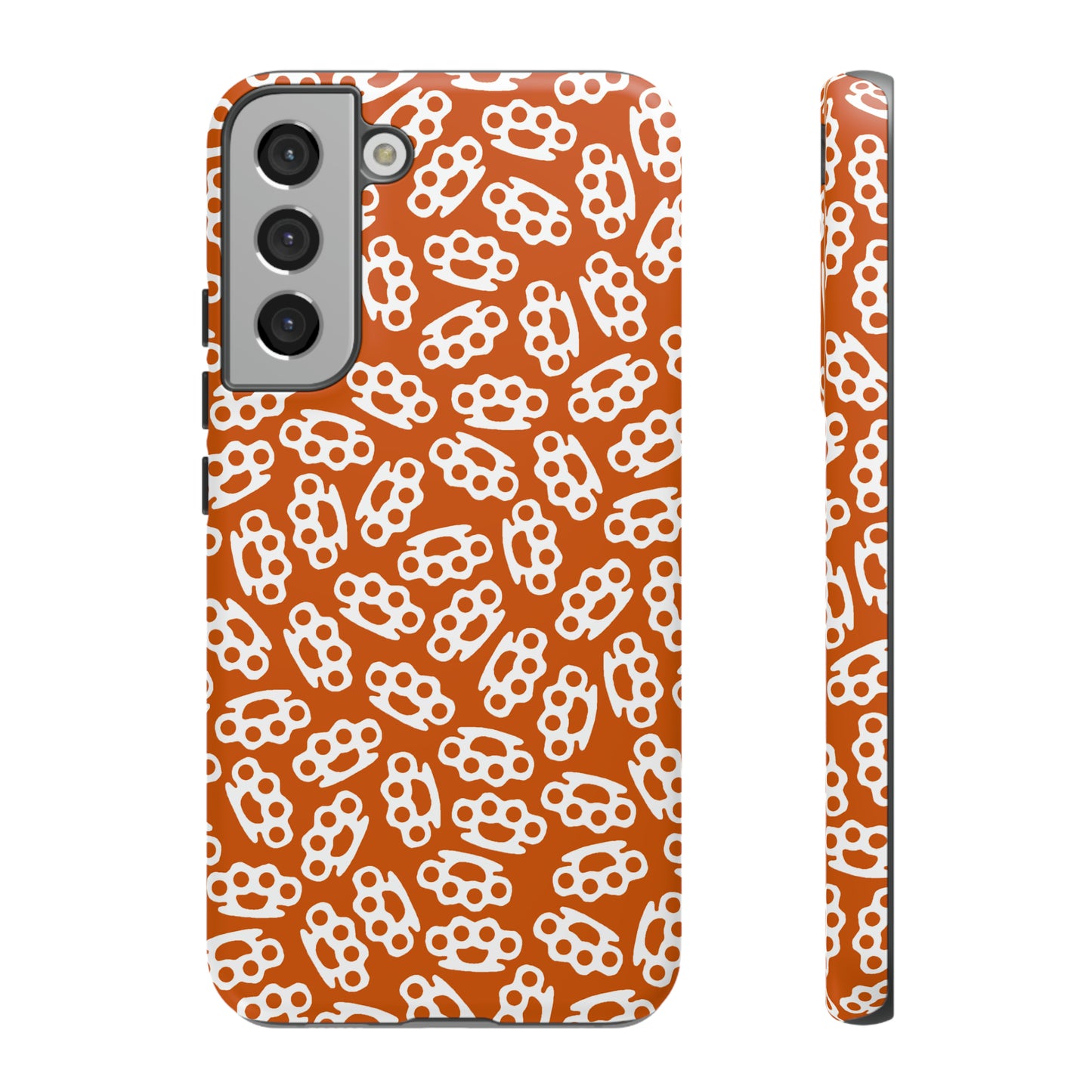 Orange Candy Coated Brass Knuckles Phone Case