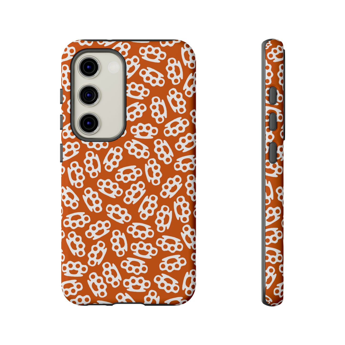 Orange Candy Coated Brass Knuckles Phone Case