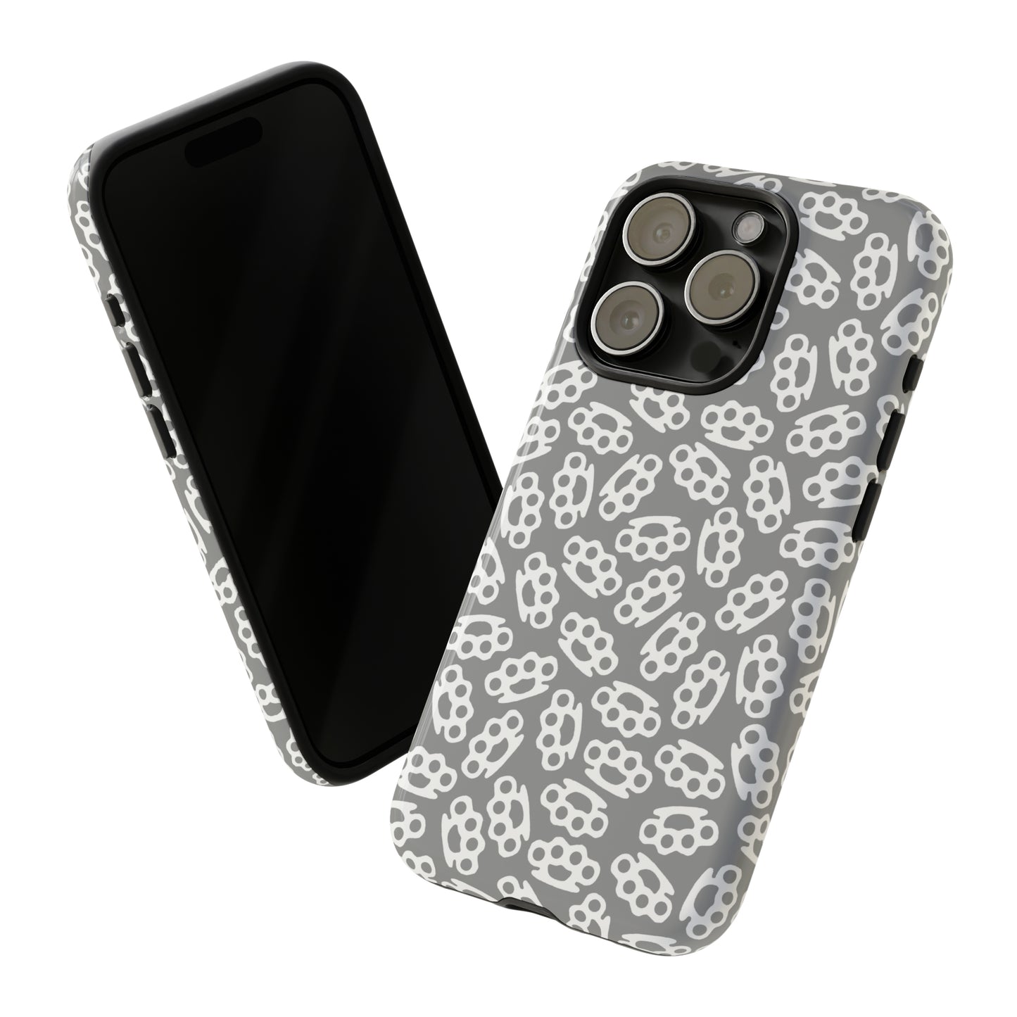 Gray Candy Coated Brass Knuckles Phone Case