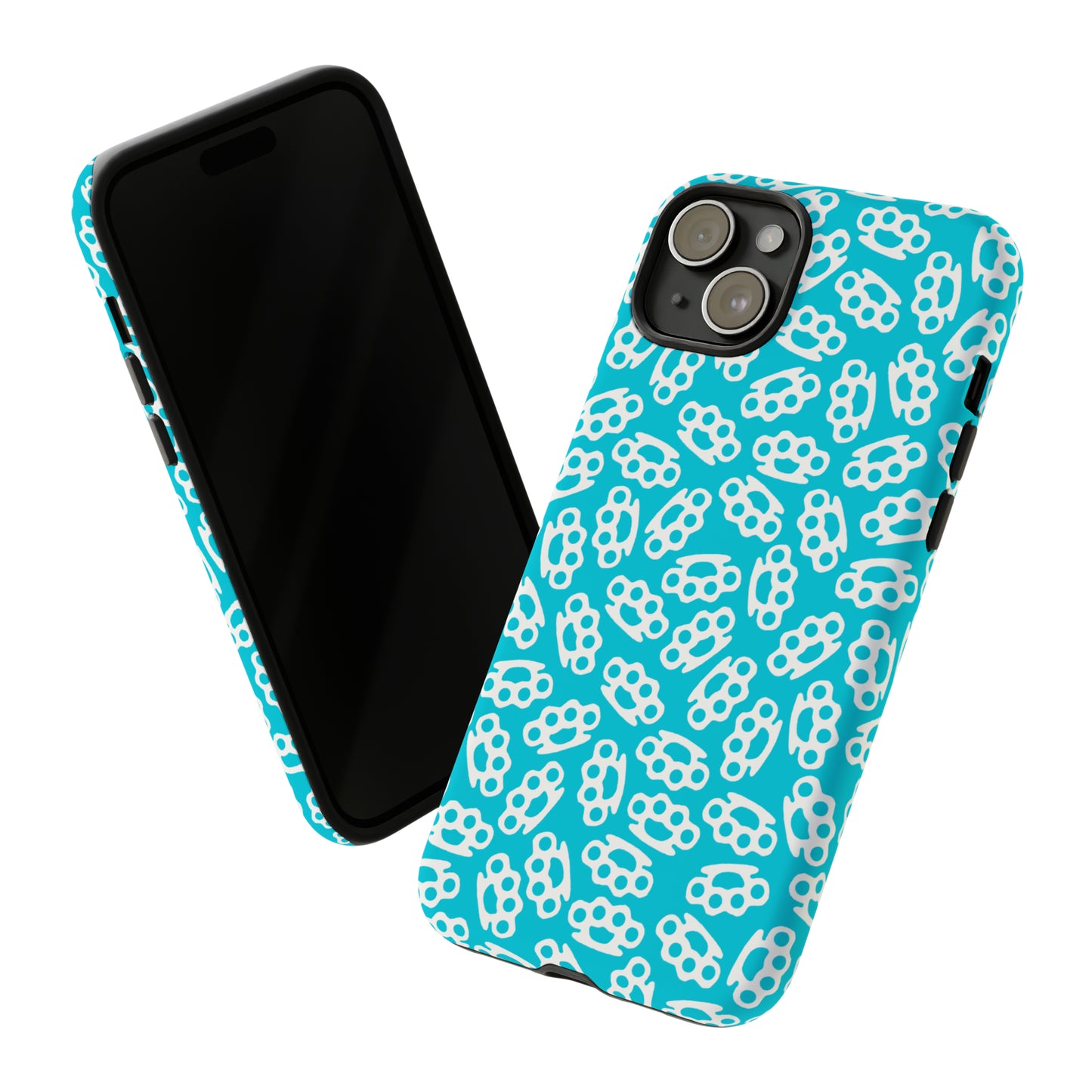 Cyan Candy Coated Brass Knuckles Phone Case