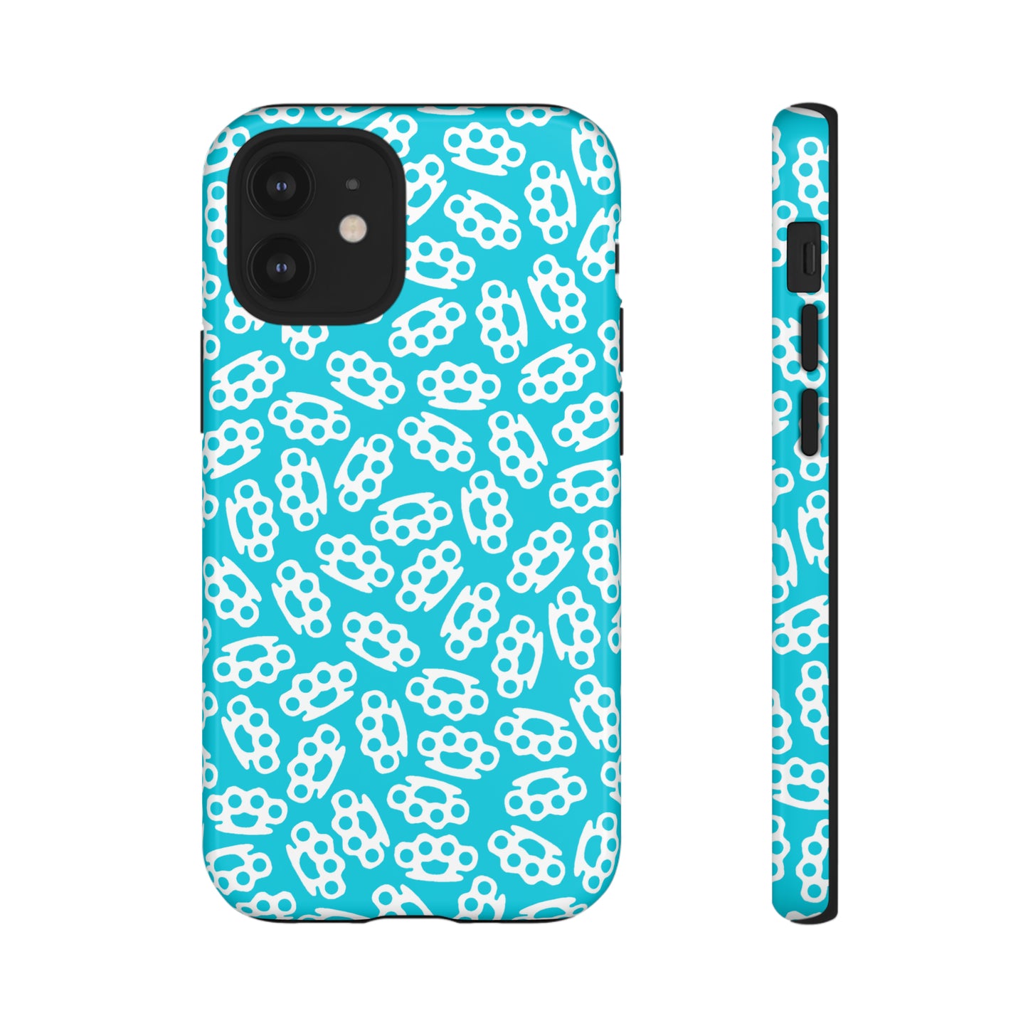 Cyan Candy Coated Brass Knuckles Phone Case