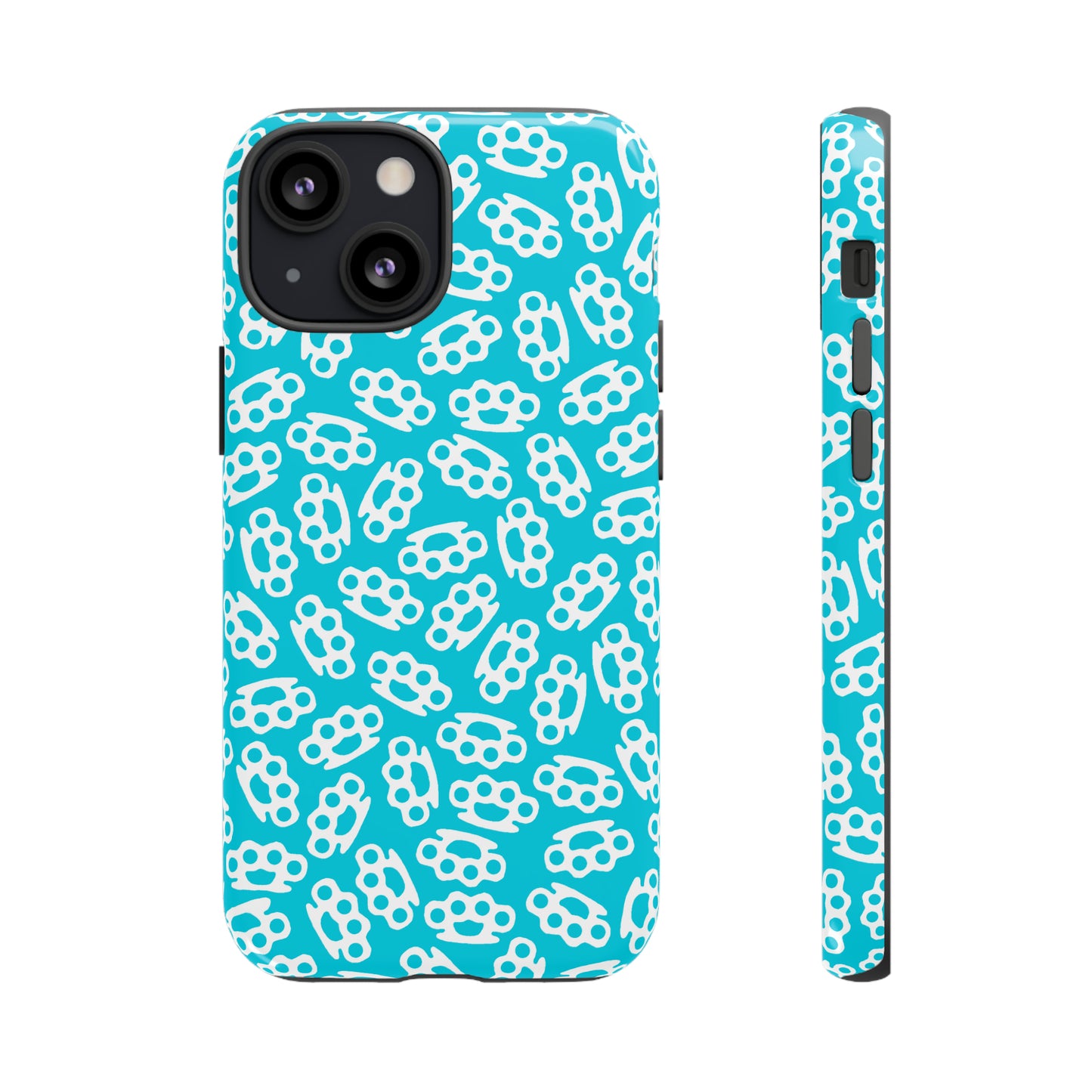 Cyan Candy Coated Brass Knuckles Phone Case