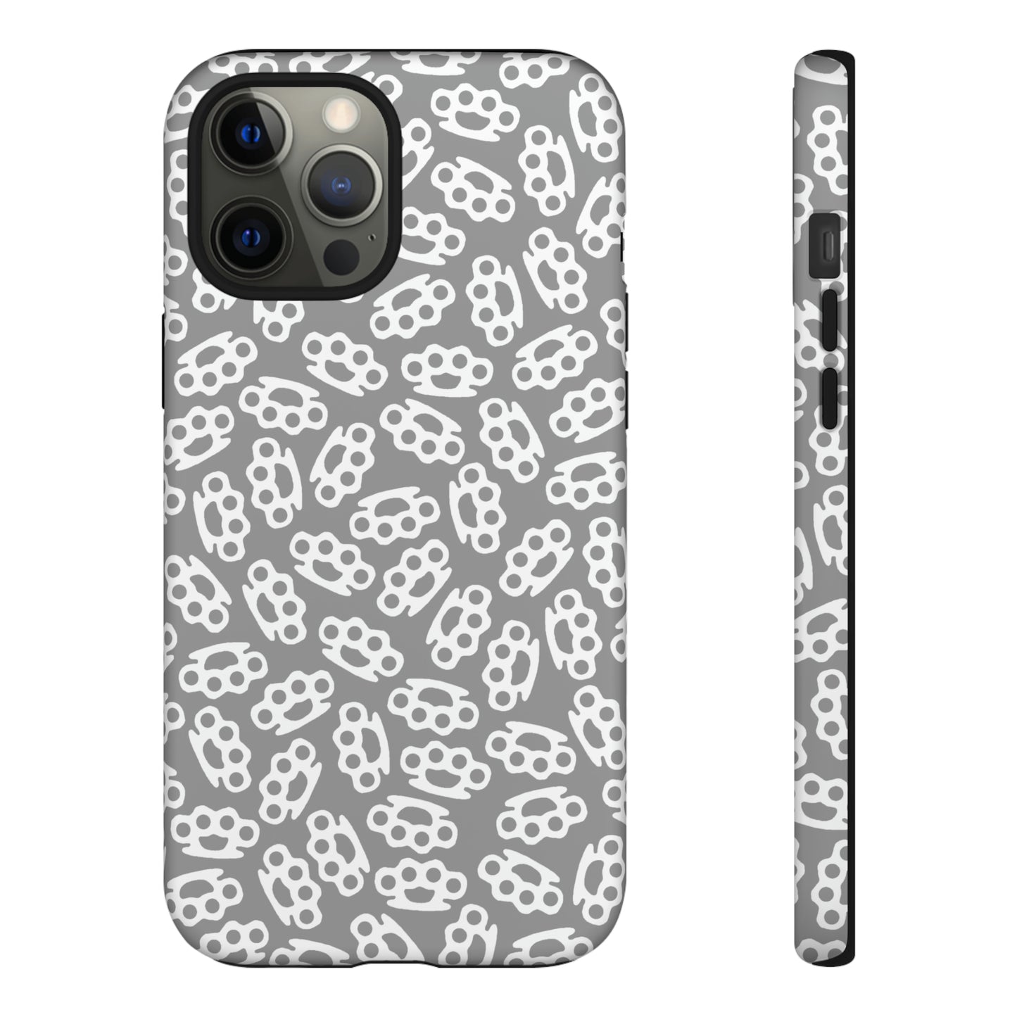 Gray Candy Coated Brass Knuckles Phone Case