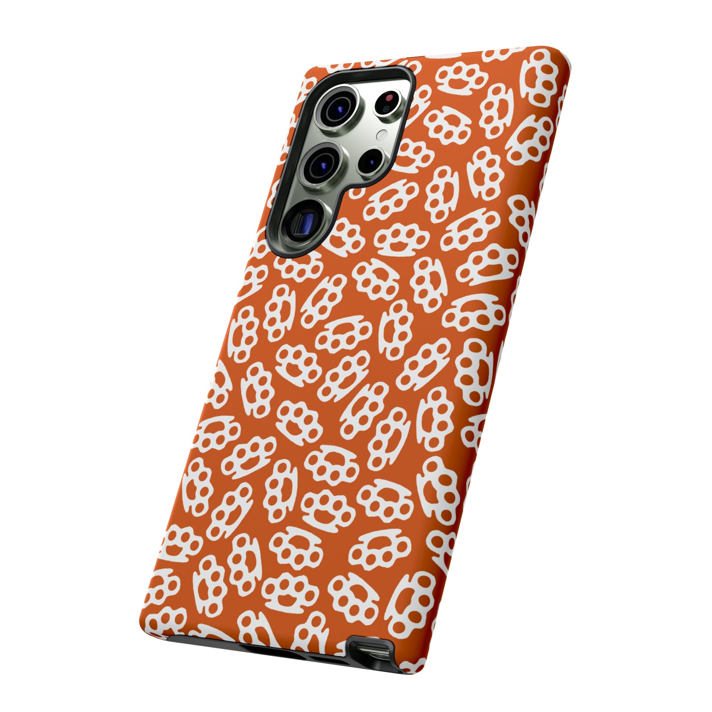 Orange Candy Coated Brass Knuckles Phone Case