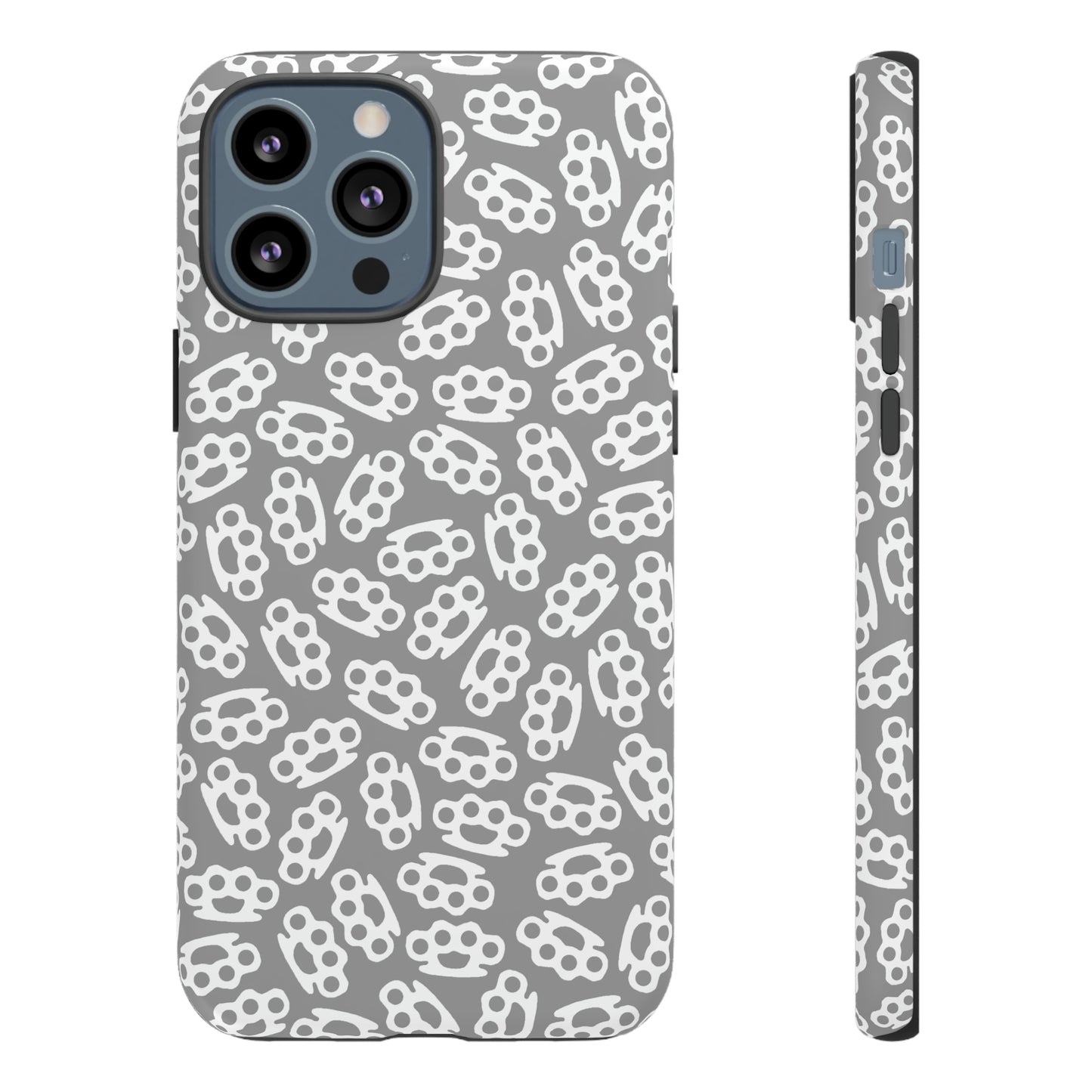 Gray Candy Coated Brass Knuckles Phone Case