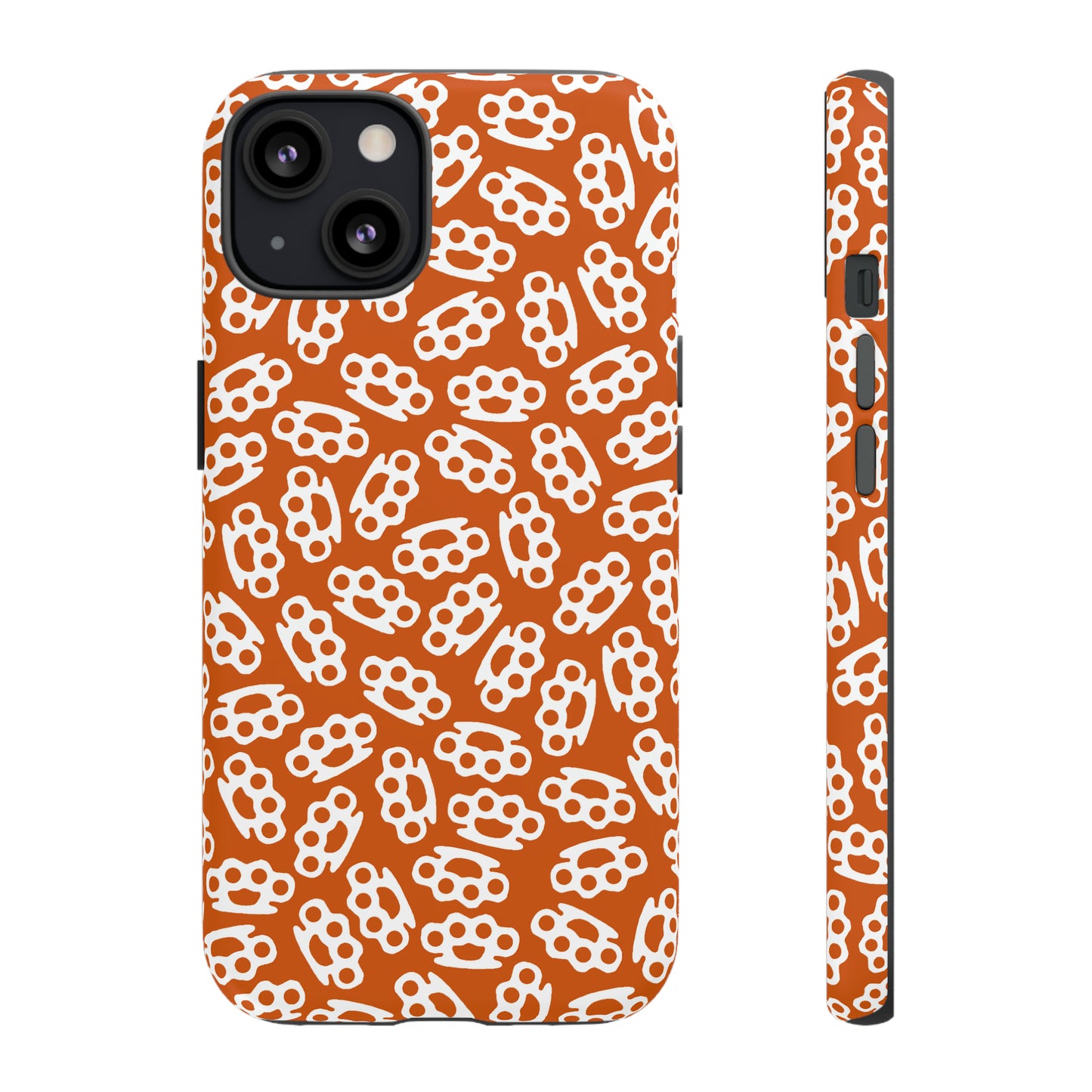 Orange Candy Coated Brass Knuckles Phone Case