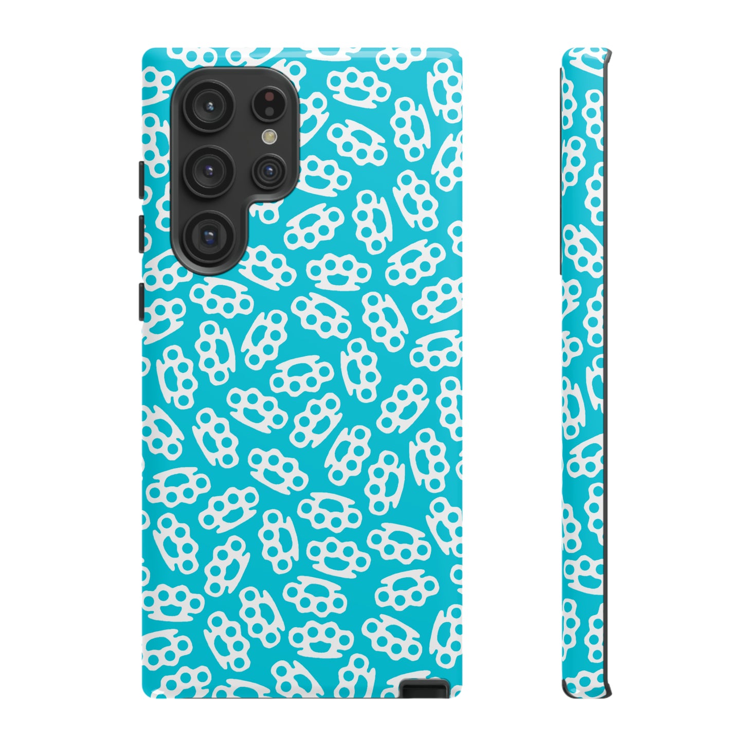 Cyan Candy Coated Brass Knuckles Phone Case