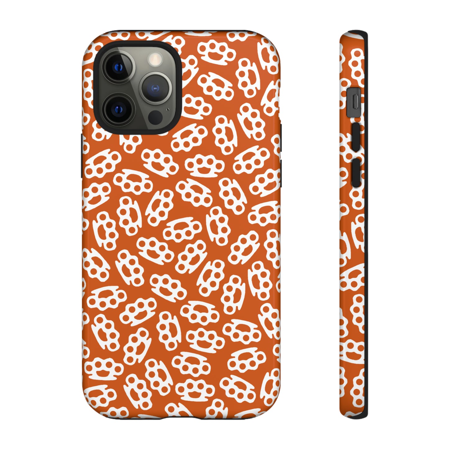 Orange Candy Coated Brass Knuckles Phone Case