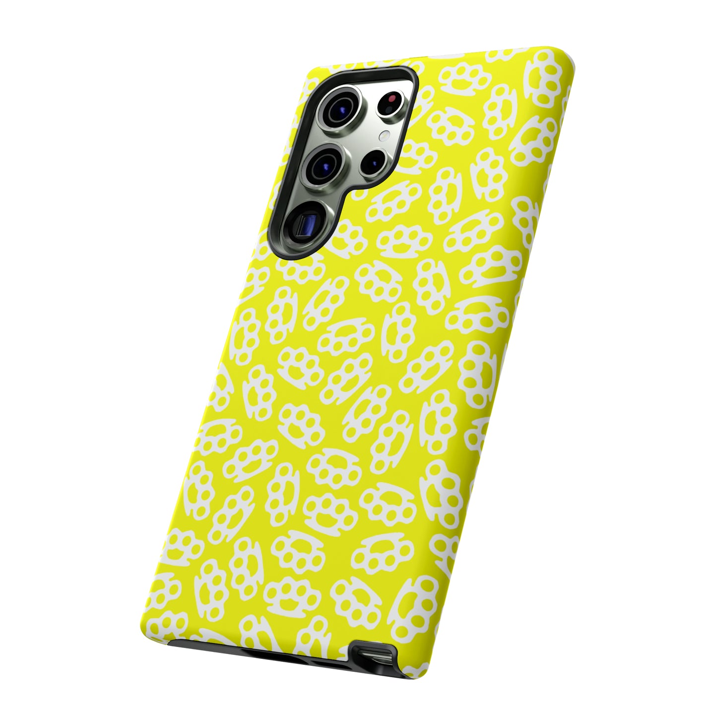 Yellow Candy Coated Brass Knuckles Phone Case