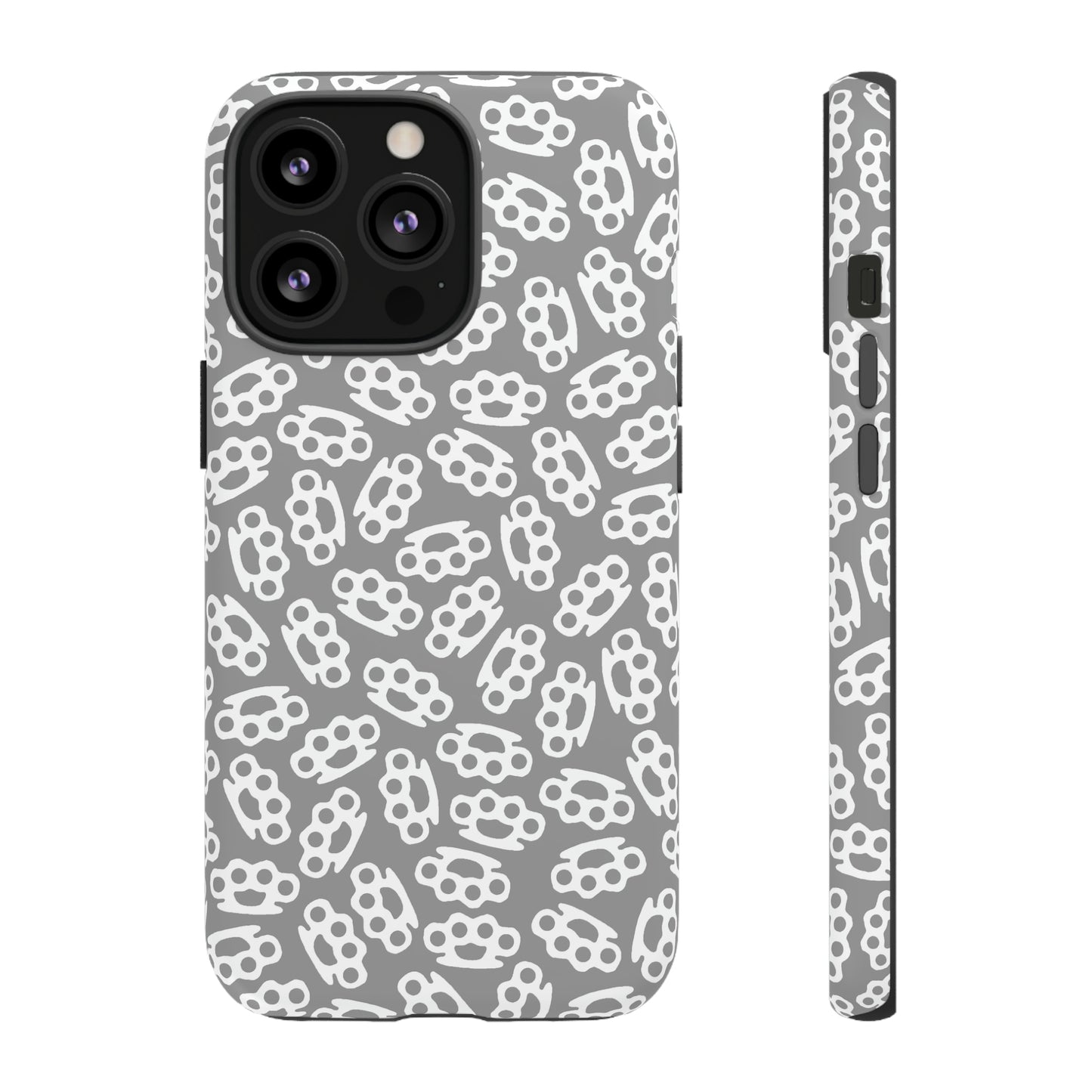 Gray Candy Coated Brass Knuckles Phone Case