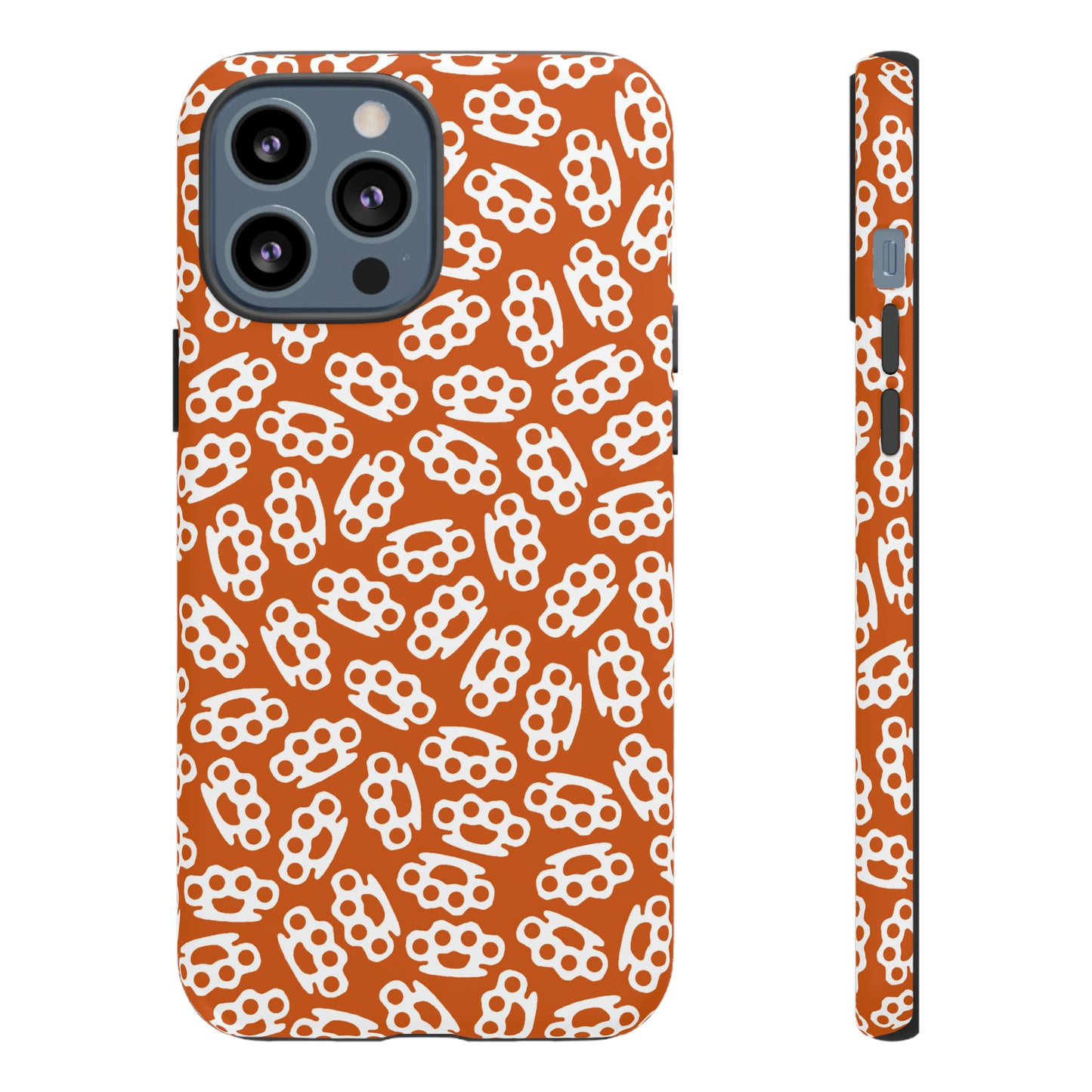 Orange Candy Coated Brass Knuckles Phone Case