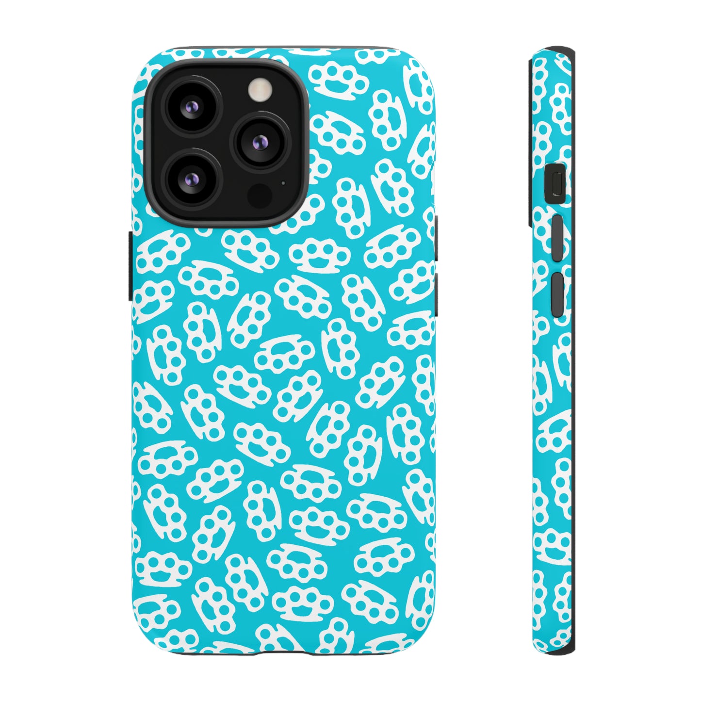 Cyan Candy Coated Brass Knuckles Phone Case