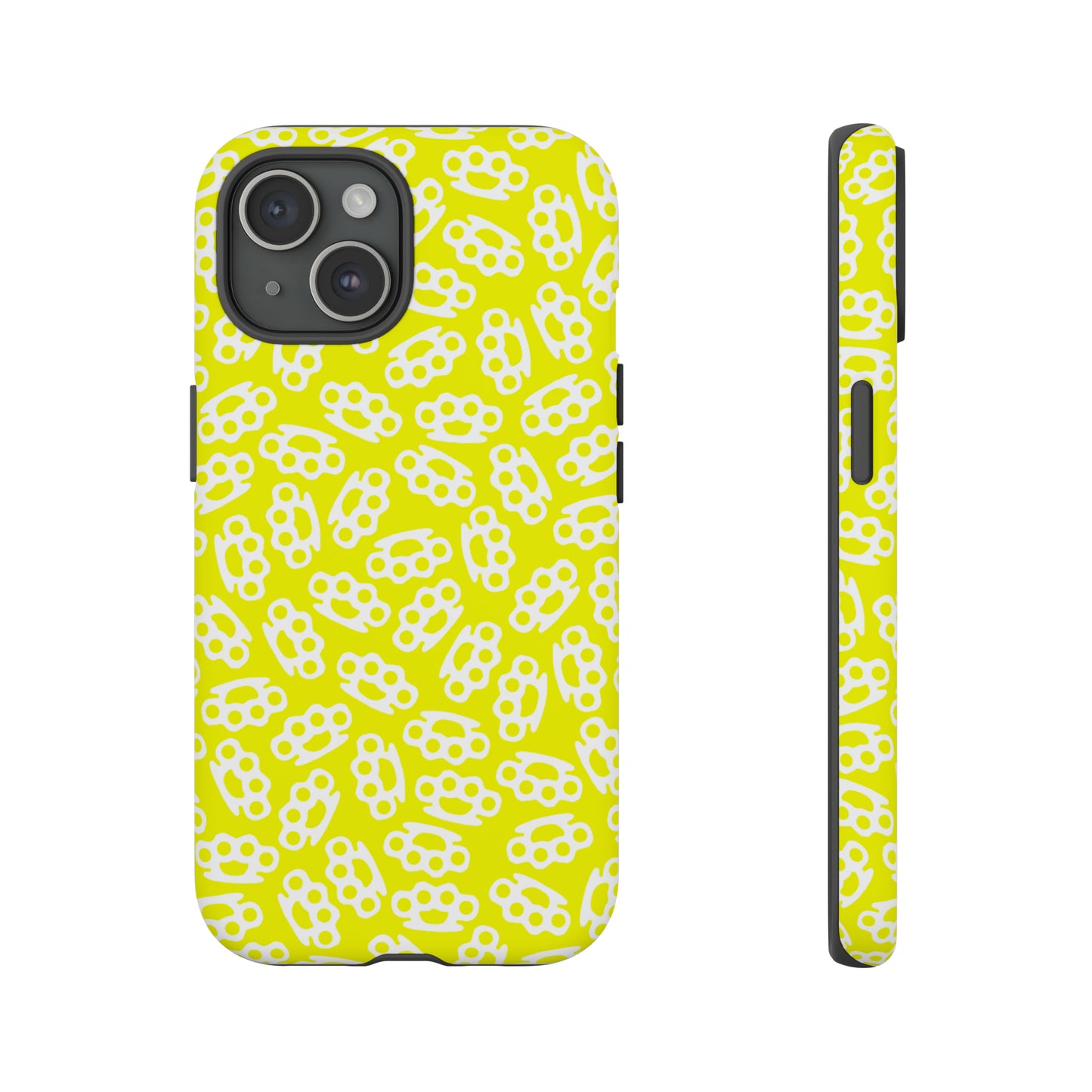 Yellow Candy Coated Brass Knuckles Phone Case