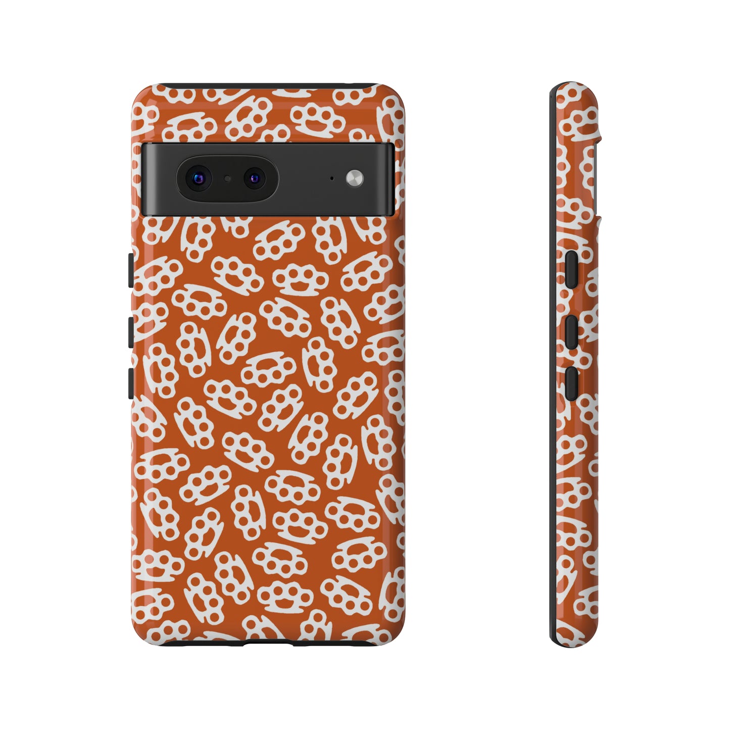 Orange Candy Coated Brass Knuckles Phone Case