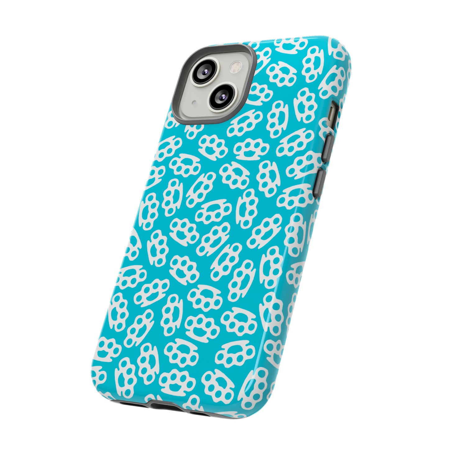 Cyan Candy Coated Brass Knuckles Phone Case