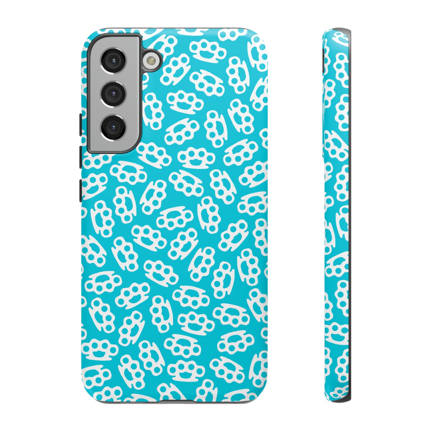 Cyan Candy Coated Brass Knuckles Phone Case