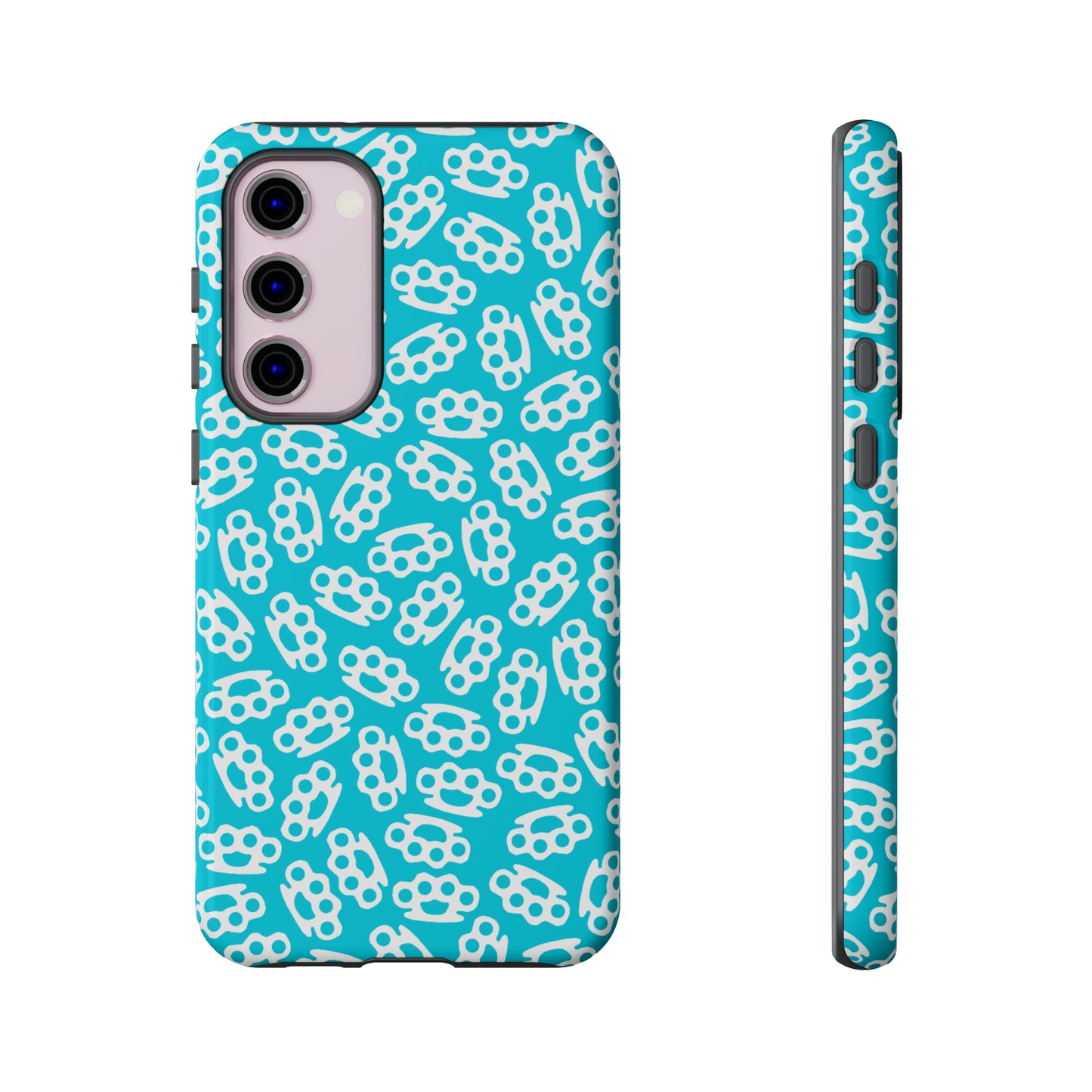 Cyan Candy Coated Brass Knuckles Phone Case