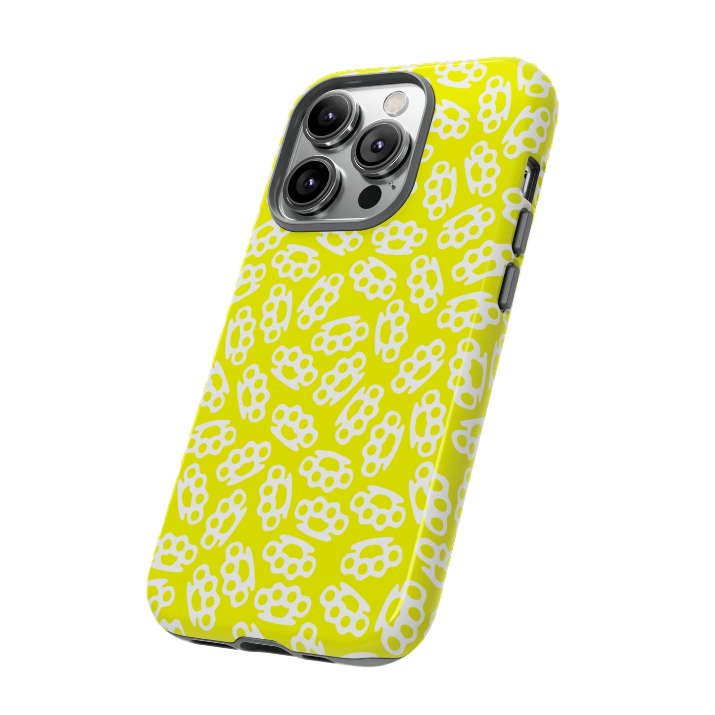 Yellow Candy Coated Brass Knuckles Phone Case