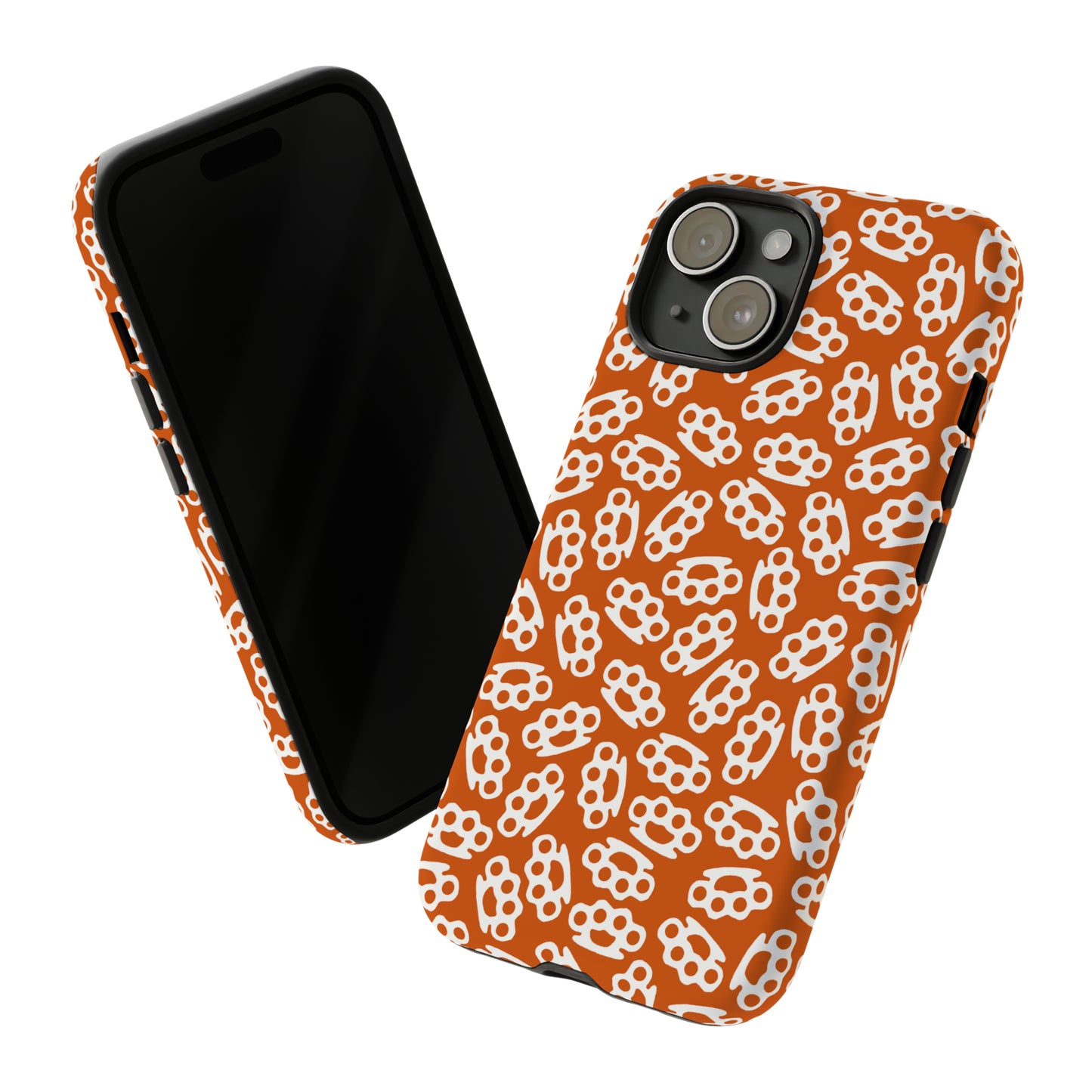 Orange Candy Coated Brass Knuckles Phone Case