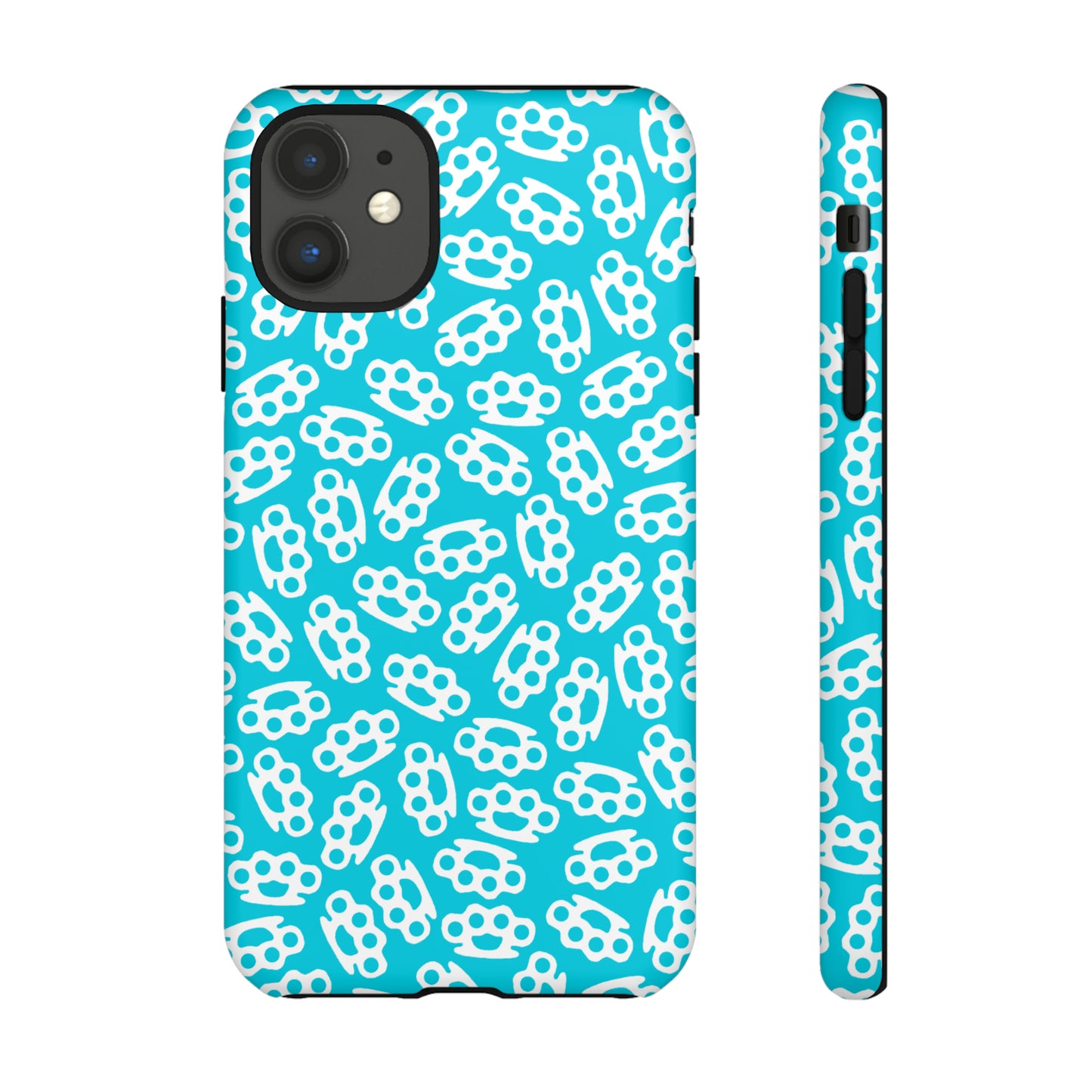 Cyan Candy Coated Brass Knuckles Phone Case