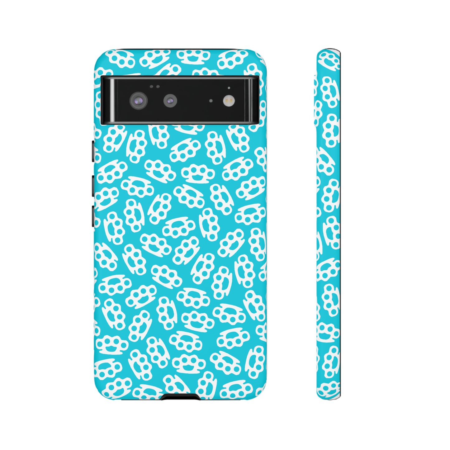 Cyan Candy Coated Brass Knuckles Phone Case