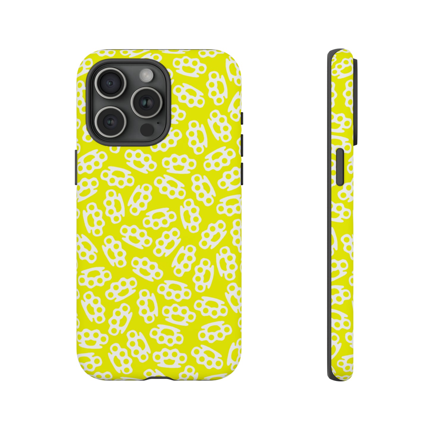 Yellow Candy Coated Brass Knuckles Phone Case