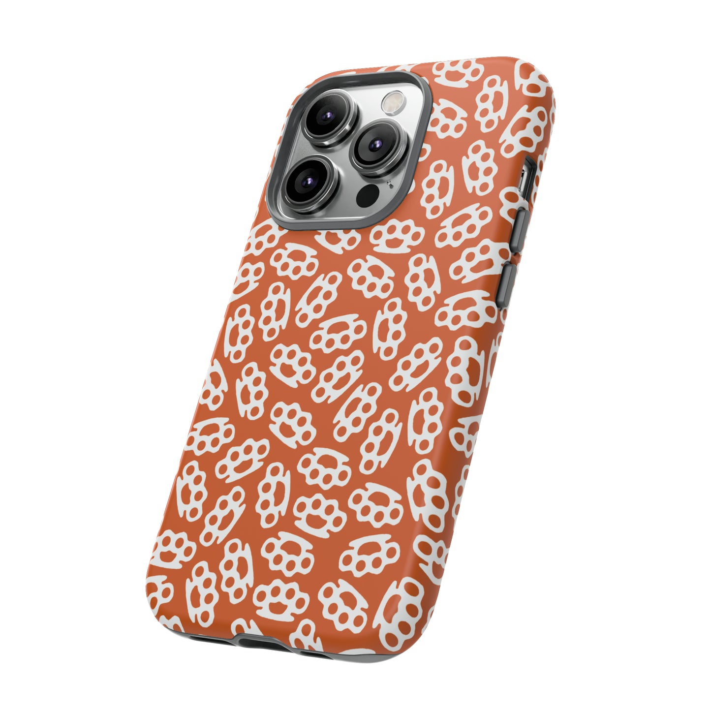 Orange Candy Coated Brass Knuckles Phone Case