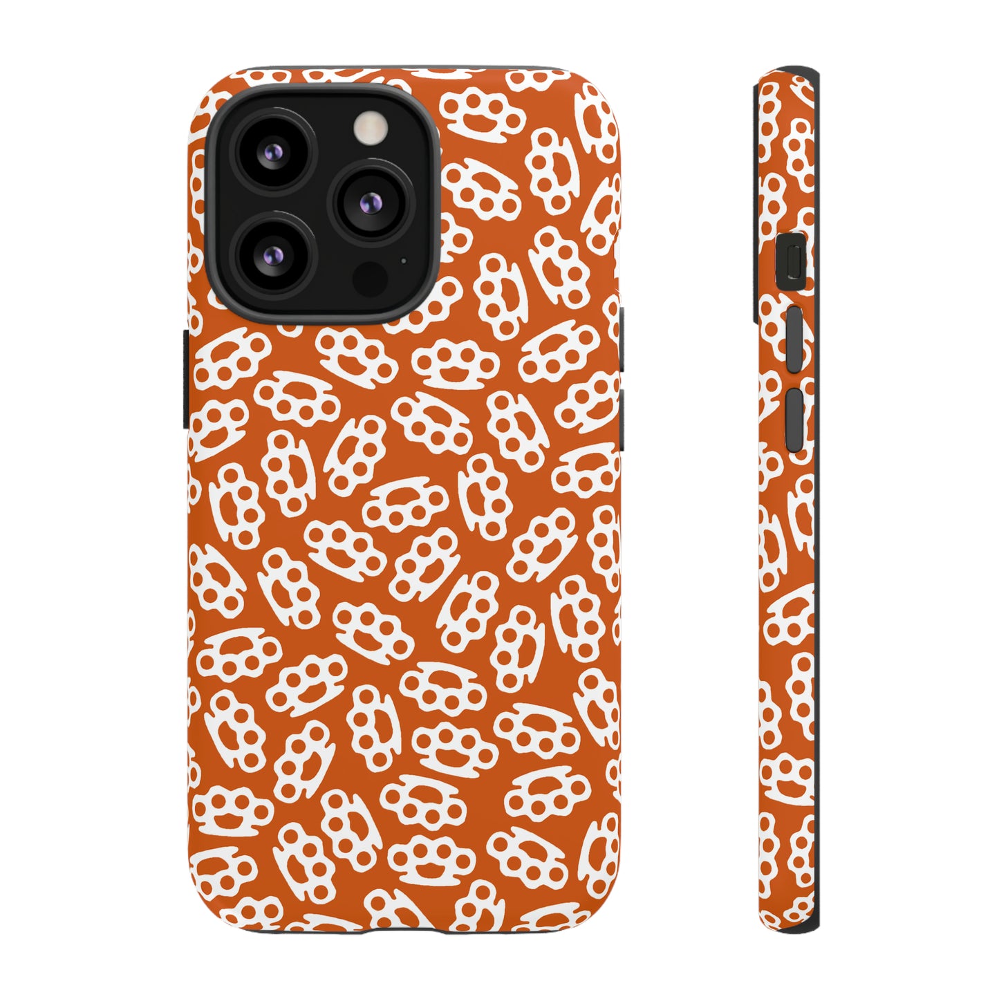 Orange Candy Coated Brass Knuckles Phone Case