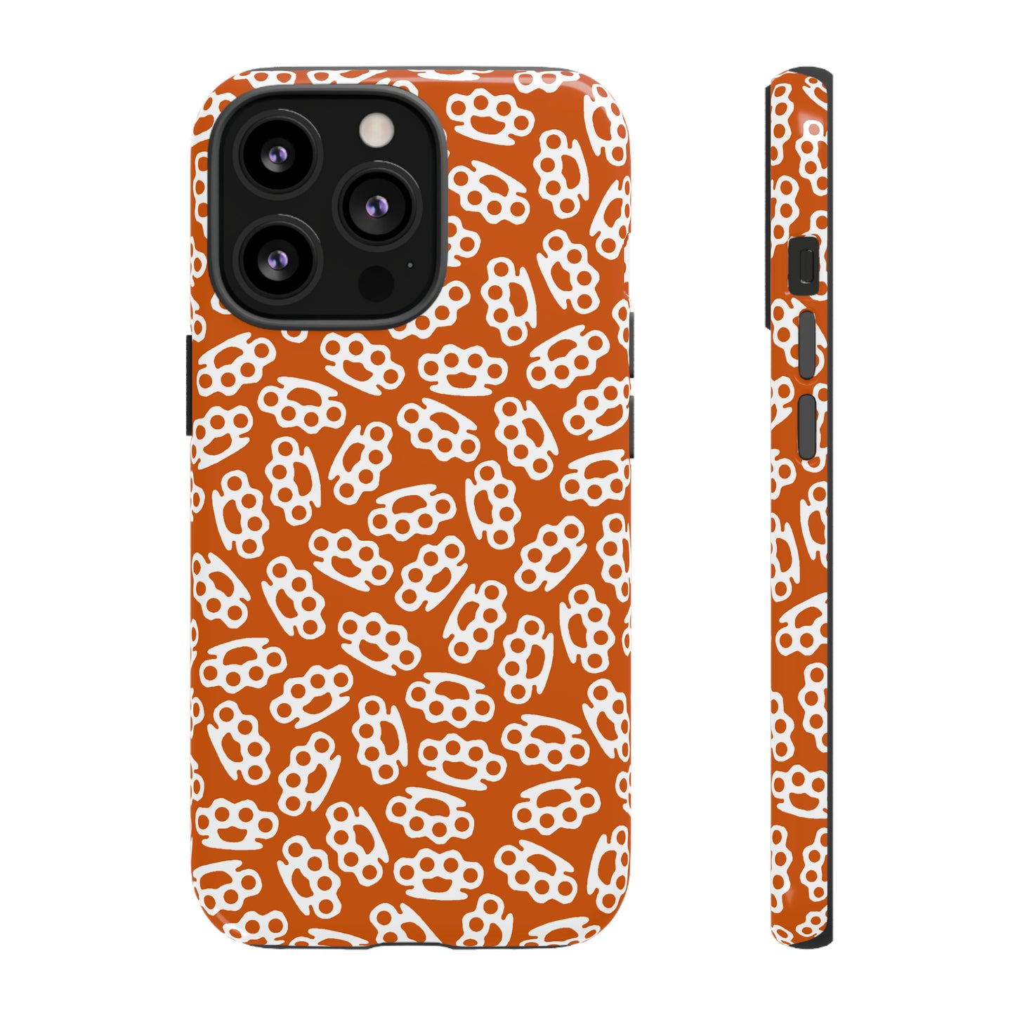 Orange Candy Coated Brass Knuckles Phone Case