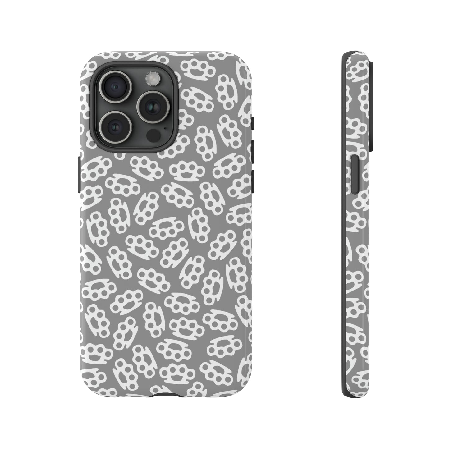 Gray Candy Coated Brass Knuckles Phone Case