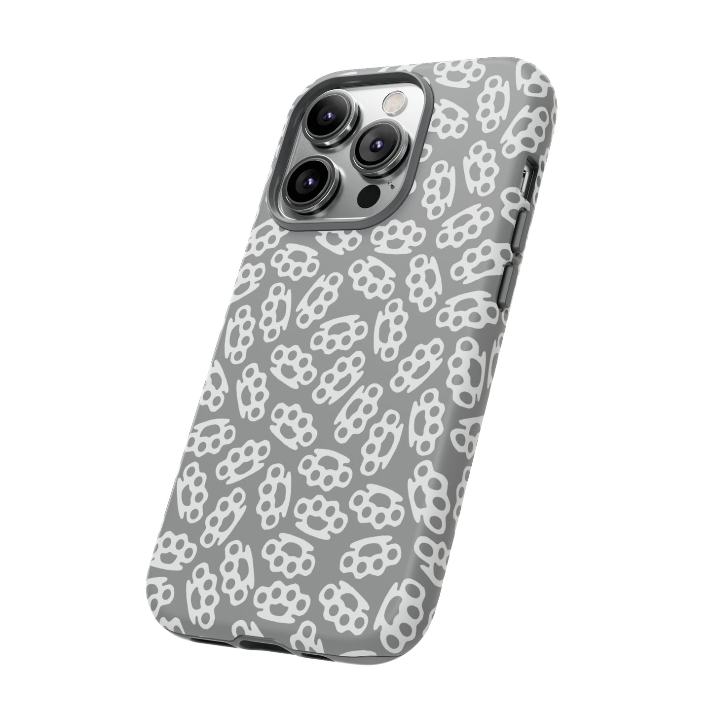 Gray Candy Coated Brass Knuckles Phone Case