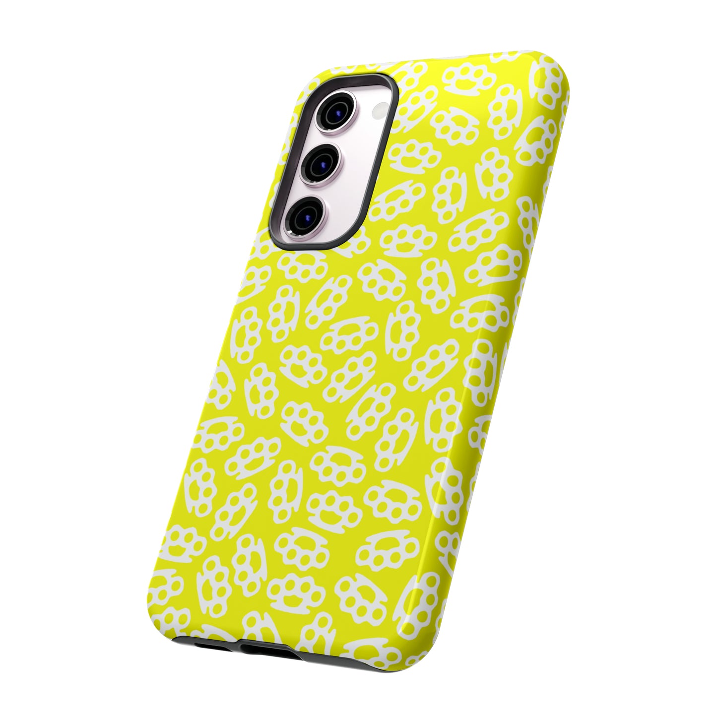 Yellow Candy Coated Brass Knuckles Phone Case