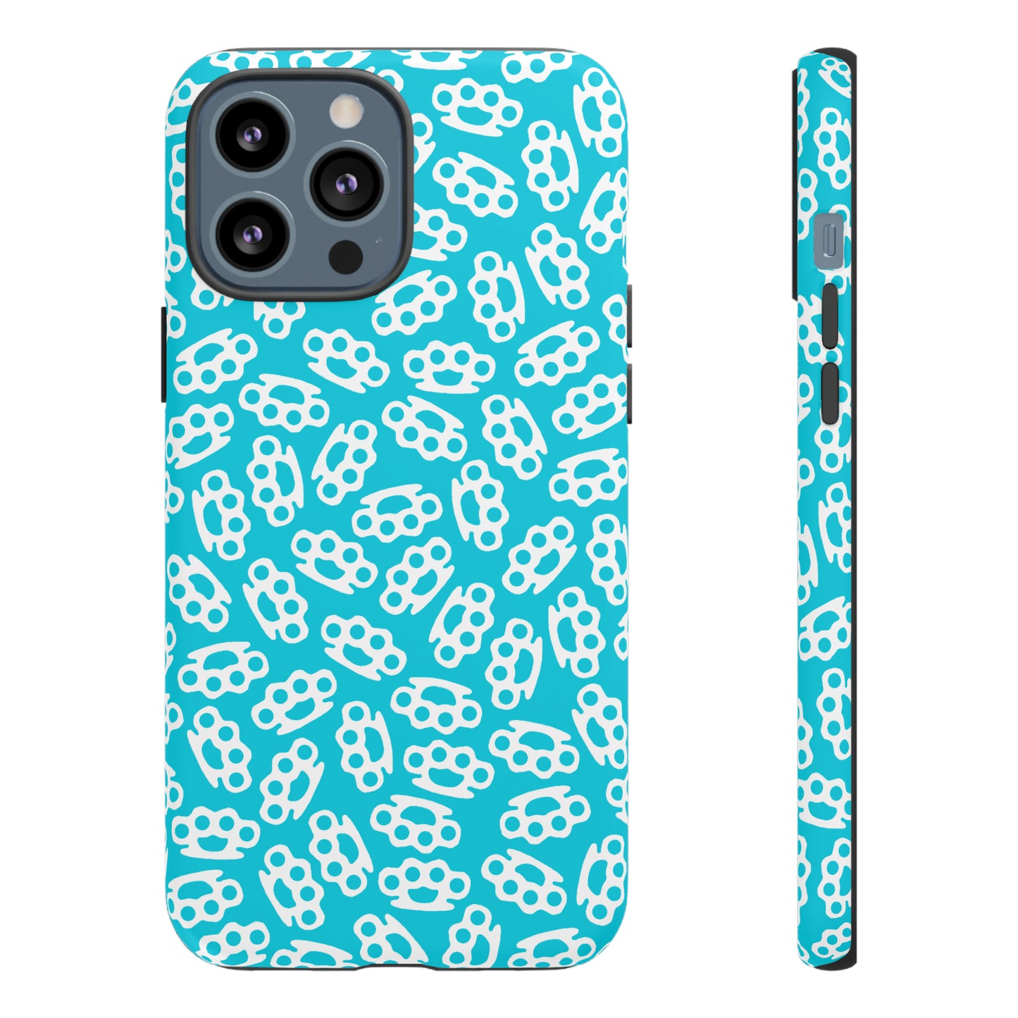 Cyan Candy Coated Brass Knuckles Phone Case