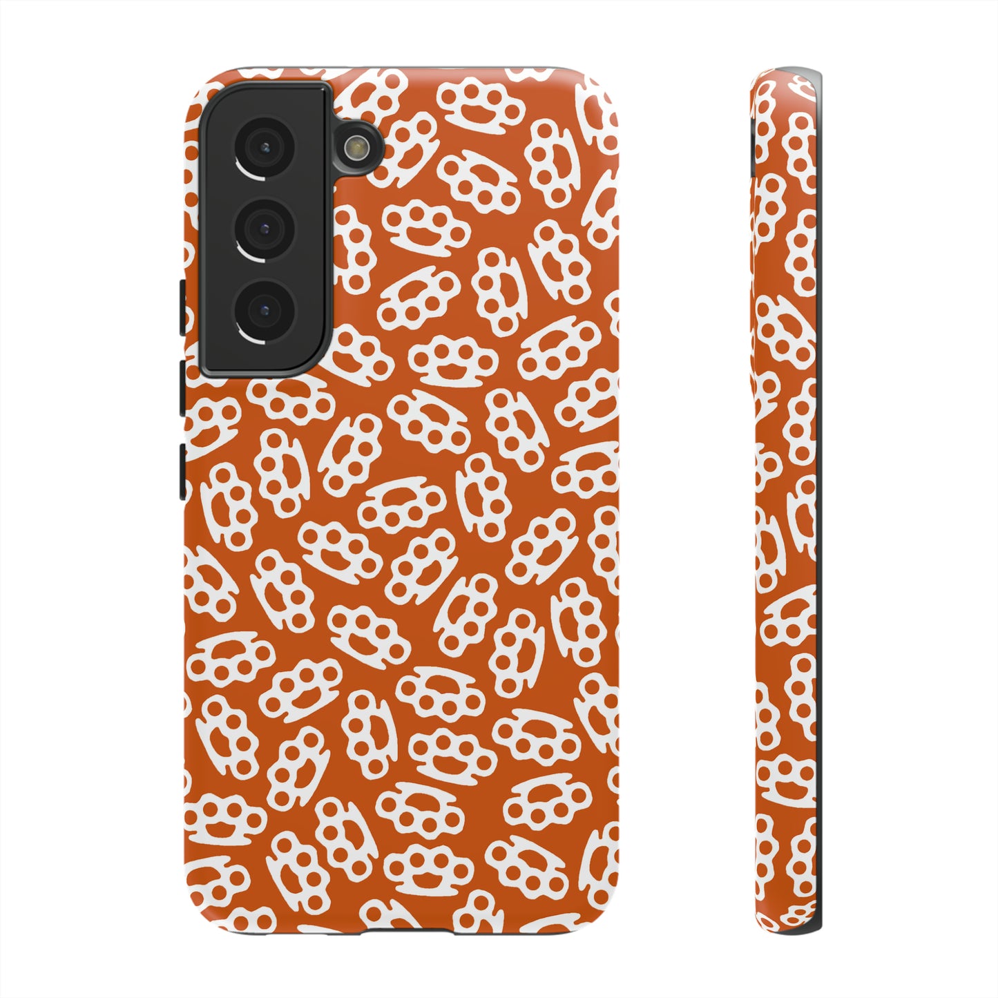 Orange Candy Coated Brass Knuckles Phone Case