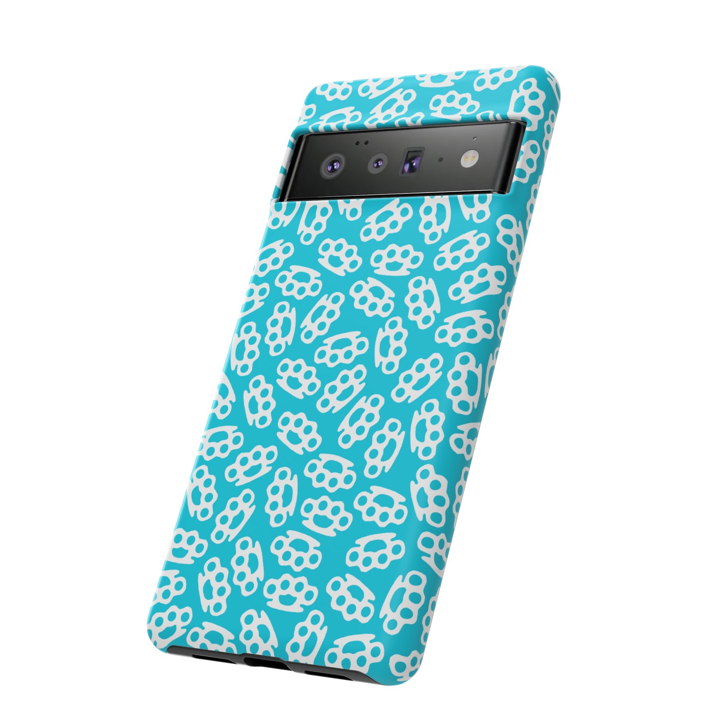 Cyan Candy Coated Brass Knuckles Phone Case