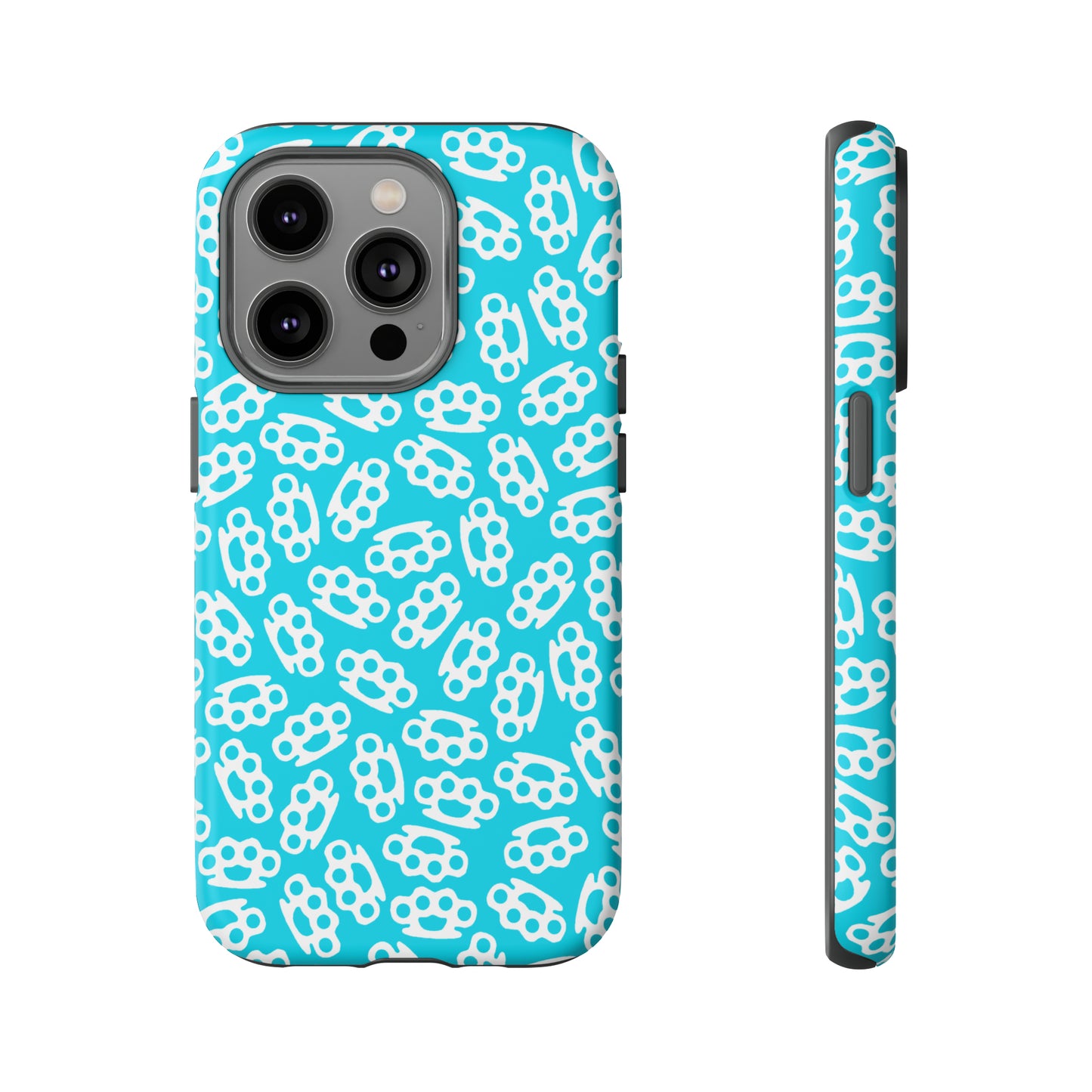 Cyan Candy Coated Brass Knuckles Phone Case