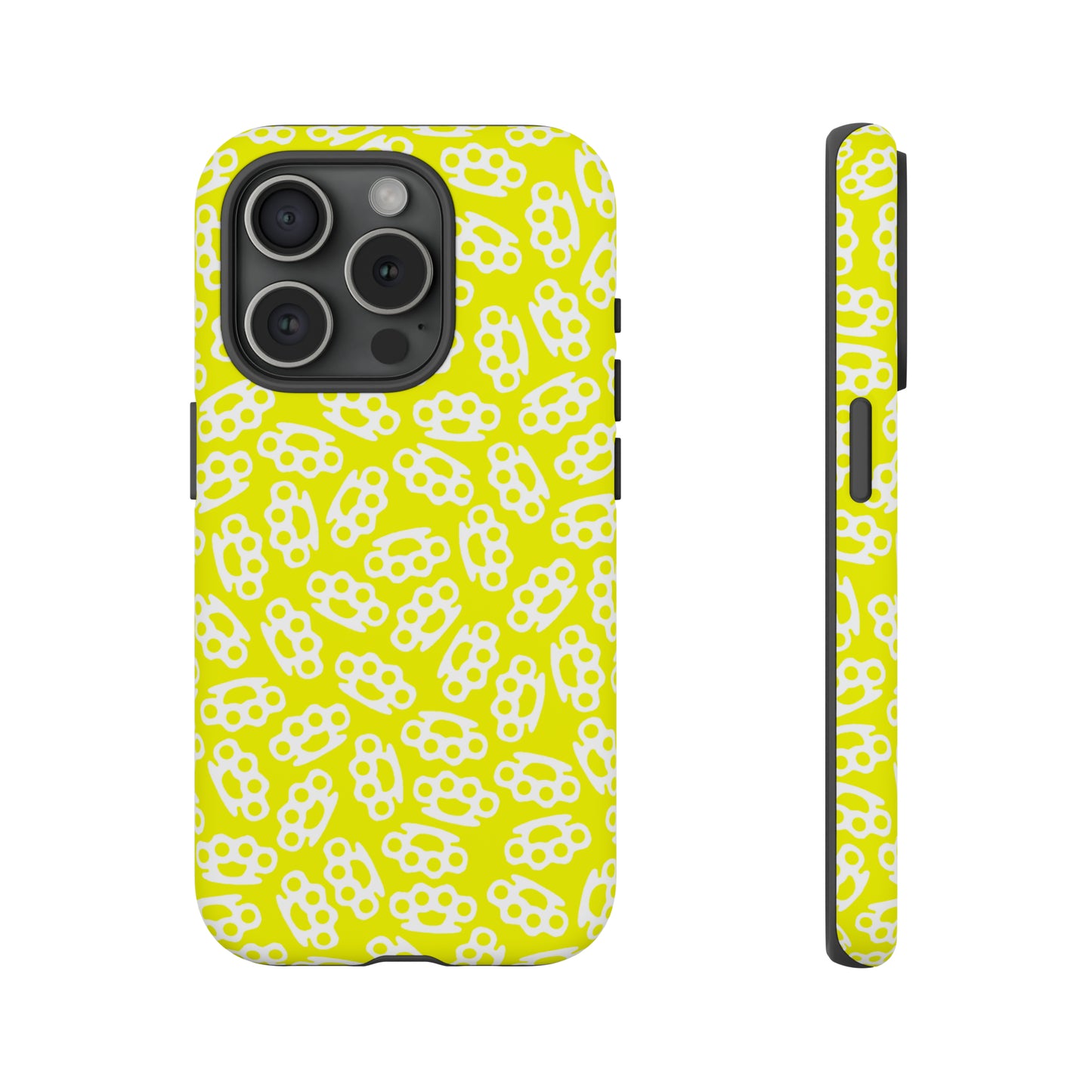 Yellow Candy Coated Brass Knuckles Phone Case