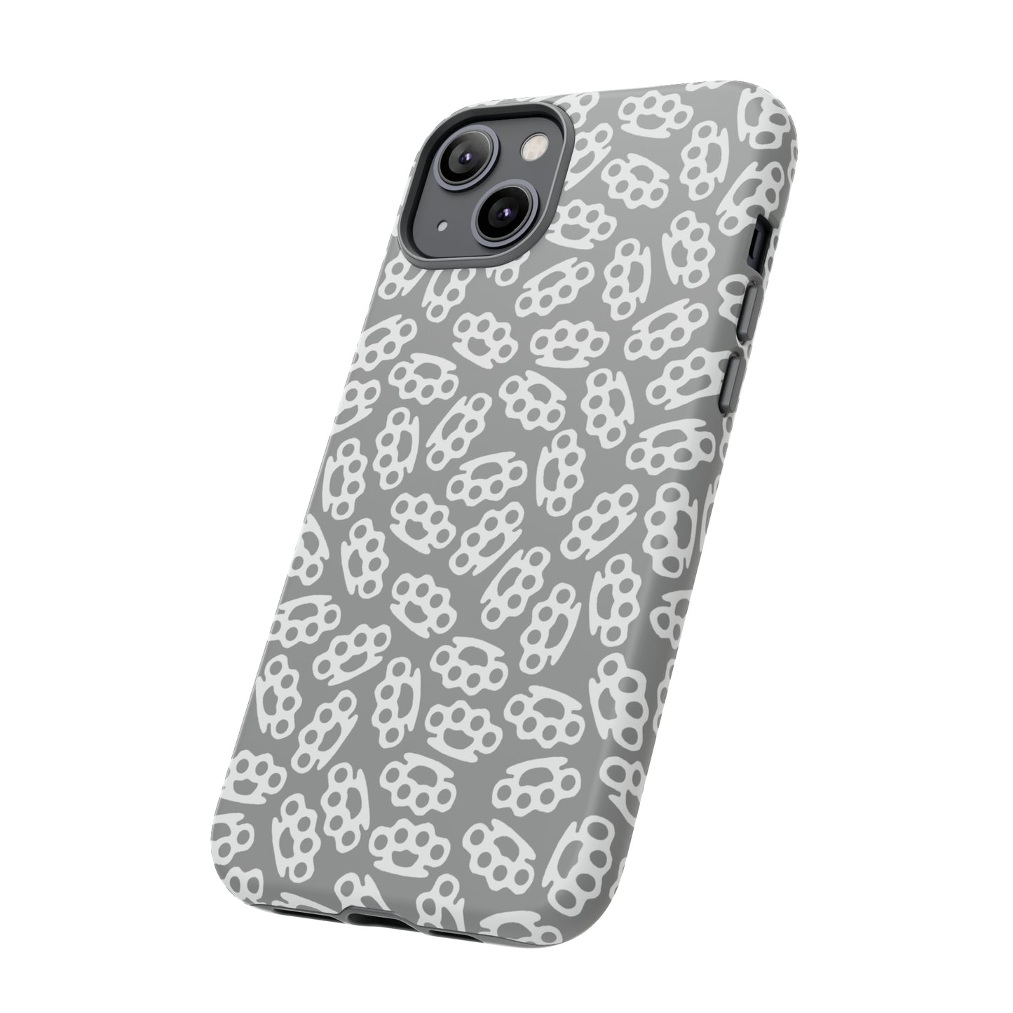 Gray Candy Coated Brass Knuckles Phone Case