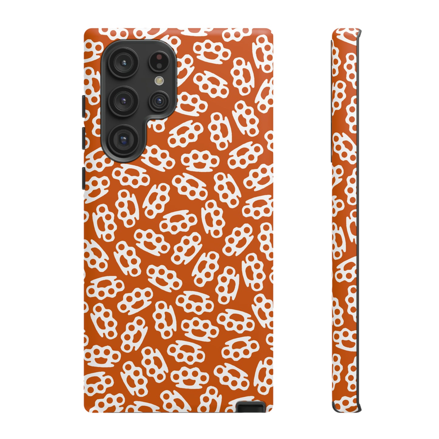 Orange Candy Coated Brass Knuckles Phone Case