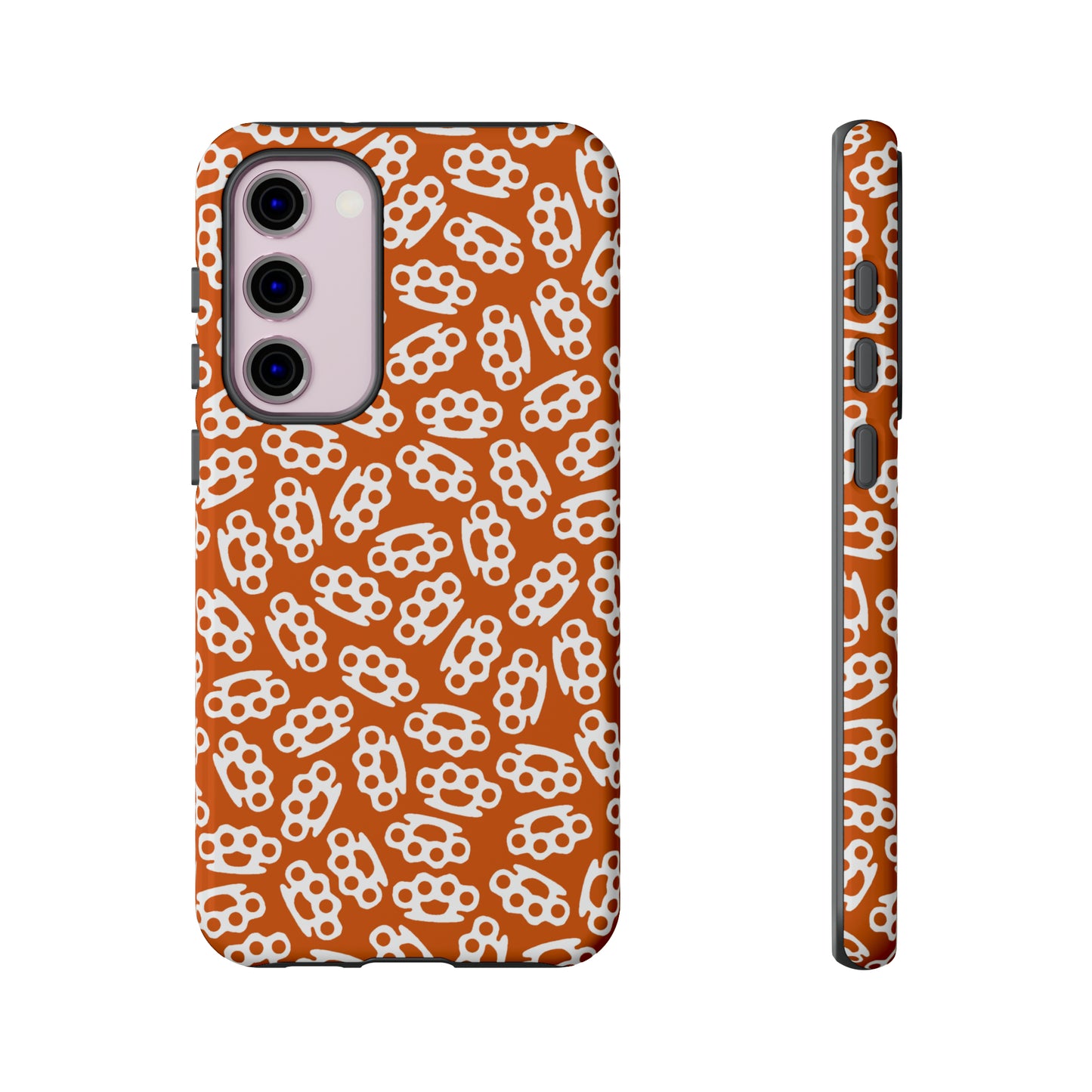 Orange Candy Coated Brass Knuckles Phone Case