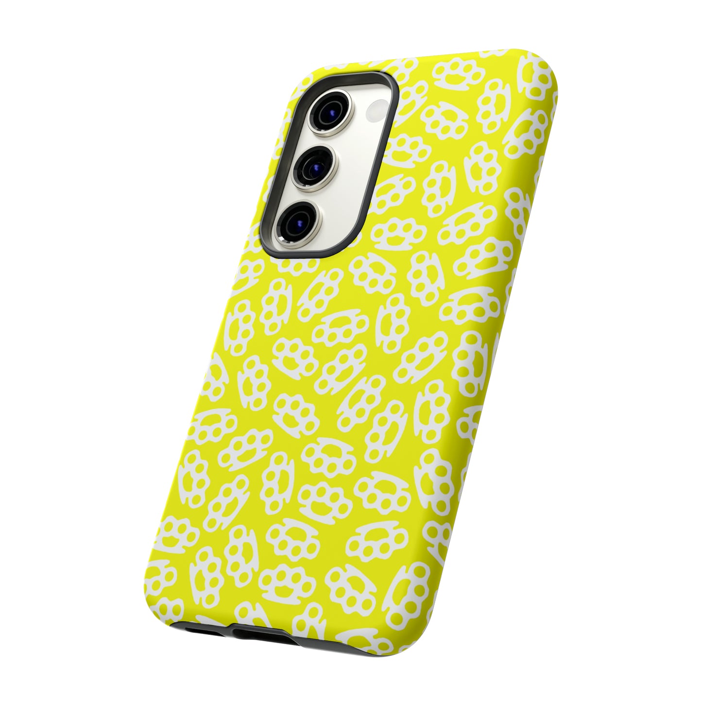 Yellow Candy Coated Brass Knuckles Phone Case