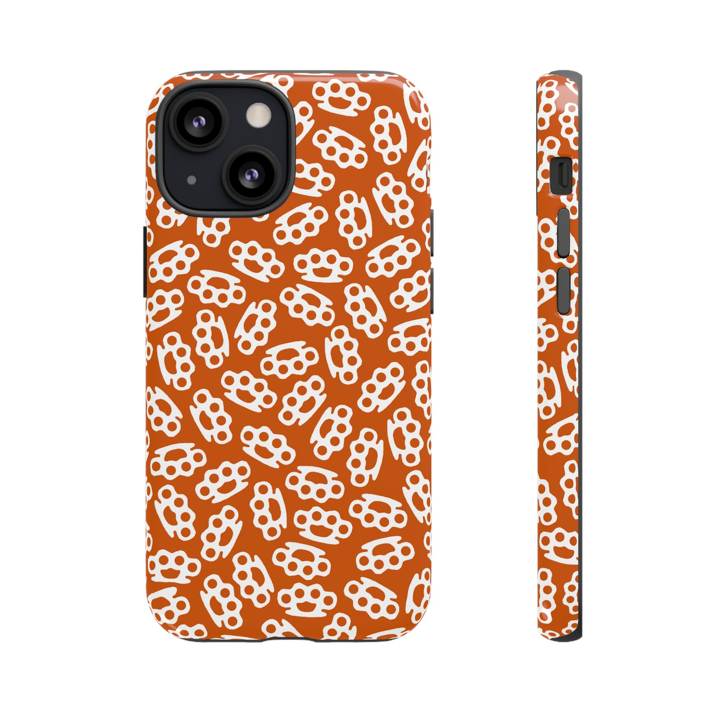 Orange Candy Coated Brass Knuckles Phone Case