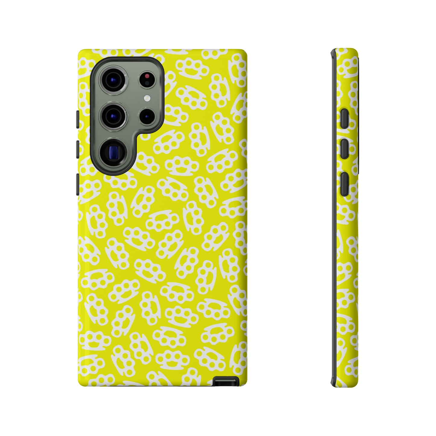 Yellow Candy Coated Brass Knuckles Phone Case