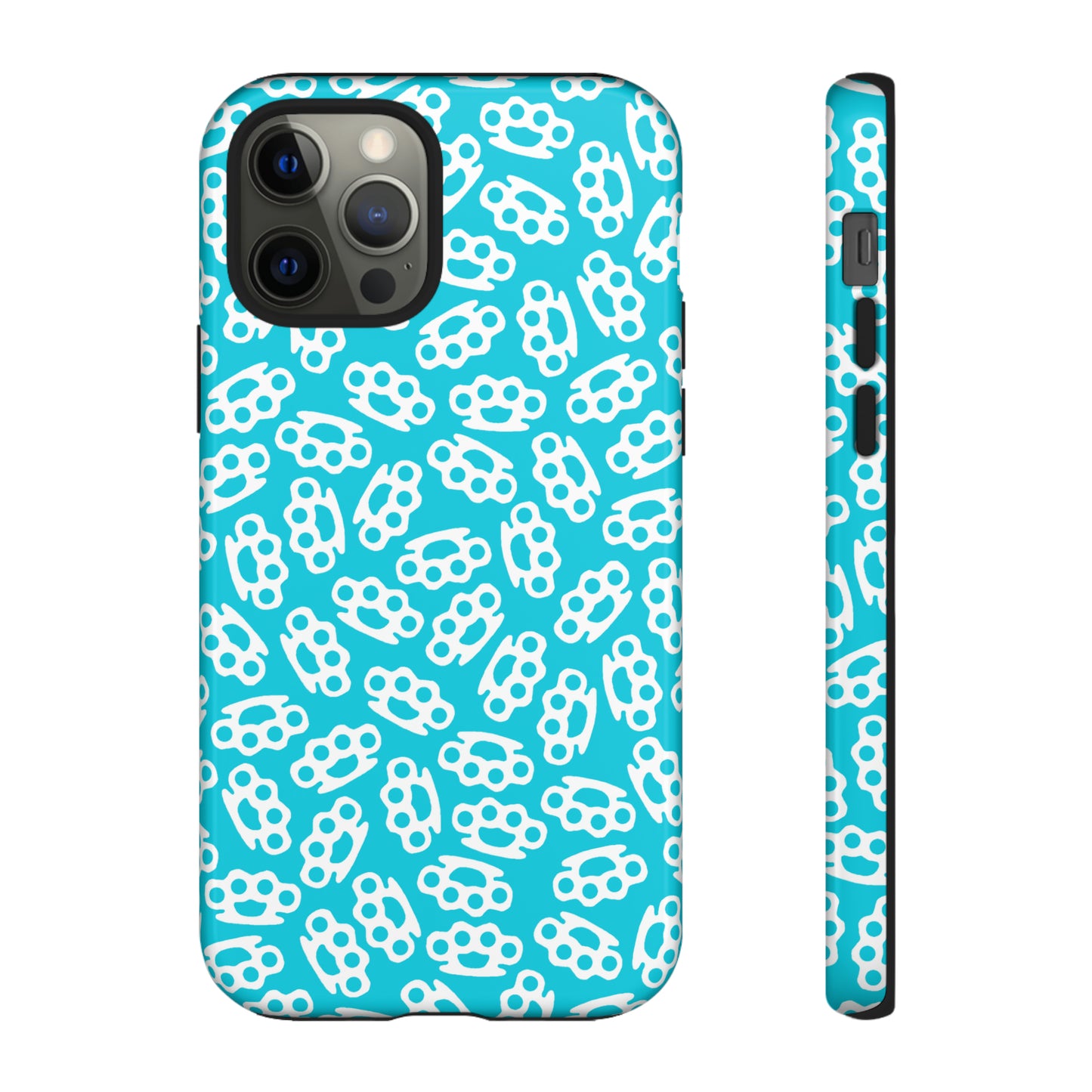 Cyan Candy Coated Brass Knuckles Phone Case