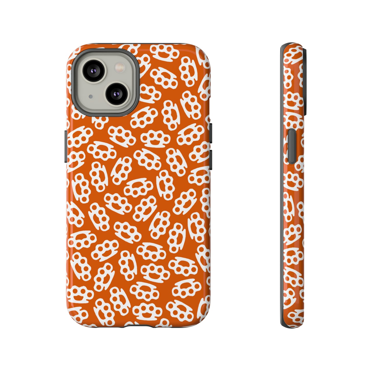 Orange Candy Coated Brass Knuckles Phone Case